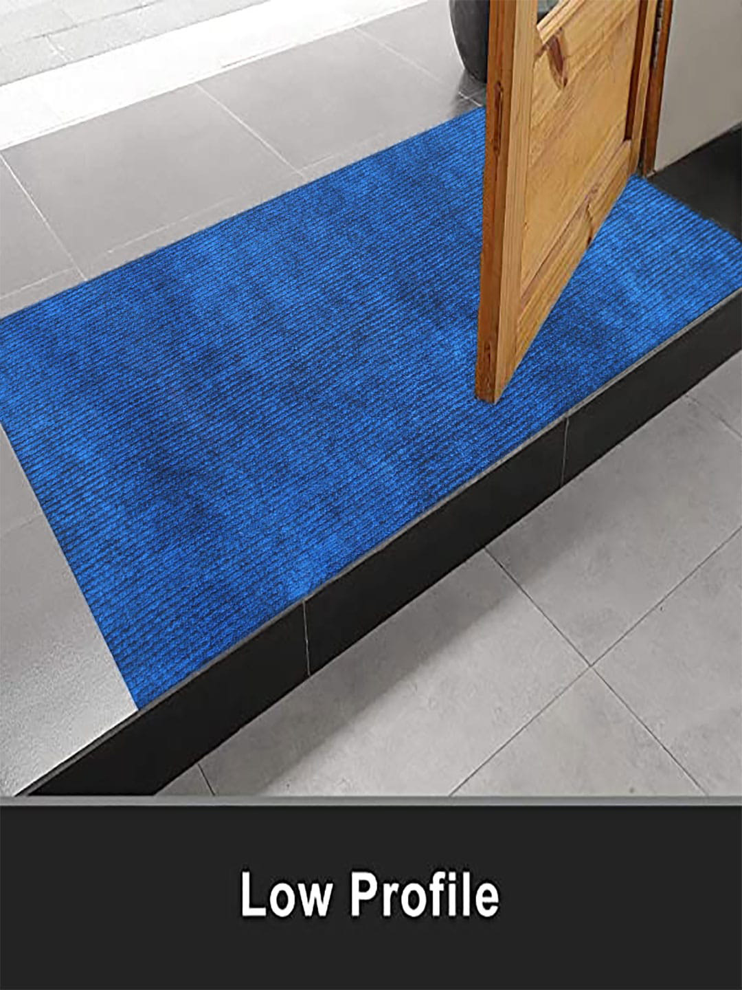 

LUXEHOME INTERNATIONAL Blue Solid Anti-Skid Doormats
