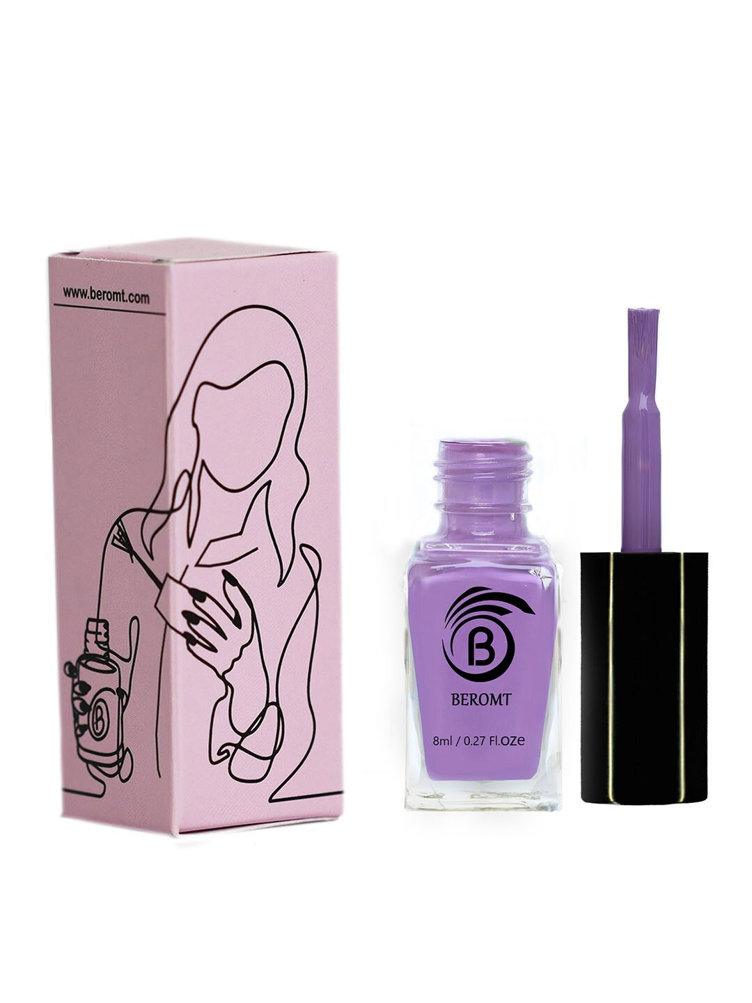 

BEROMT Solid Twist Gel Finish High Gloss Fast Dry Nail Polish 8 ml - Tulip Blossom 7012, Lavender