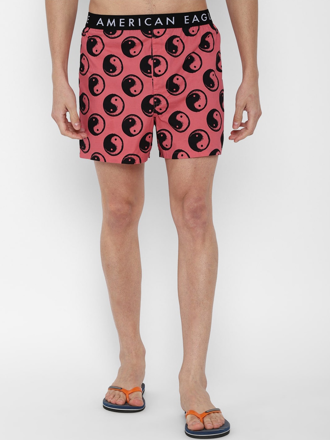 

AMERICAN EAGLE OUTFITTERS Men Pink & Black Printed Boxers