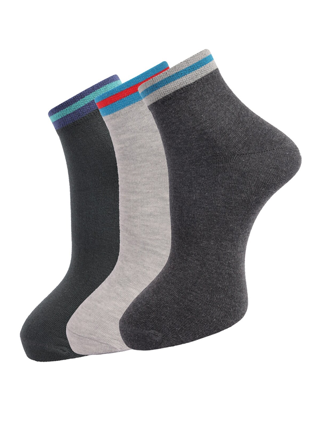 

Dollar Socks Men Pack Of 3 Assorted Cotton Ankle-Length Socks
