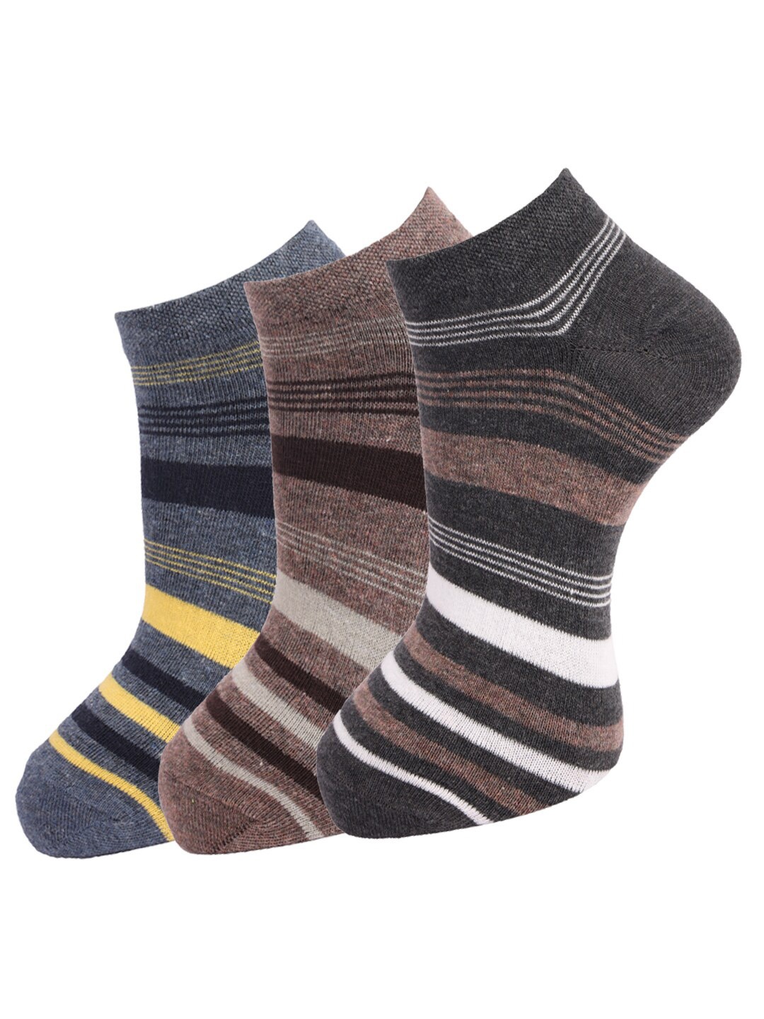 

Dollar Socks Men Pack Of 3 Assorted Cotton Ankle-Length Socks