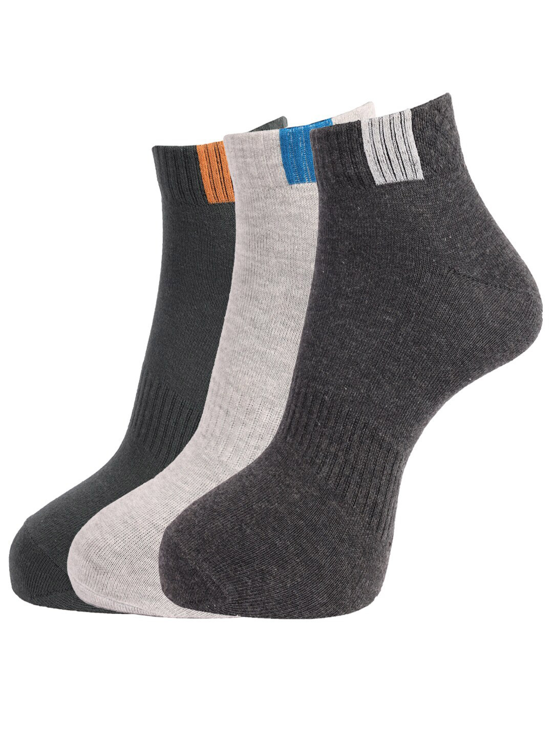 

Dollar Socks Men Pack Of 3 Assorted Cotton Ankle-Length Socks
