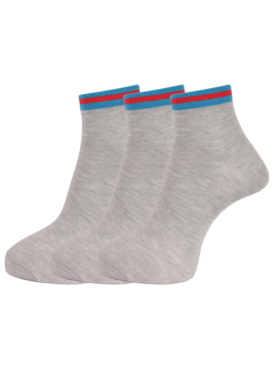 

Dollar Socks Men Pack Of 3 Patterned Cotton Ankle-Length Socks, Grey