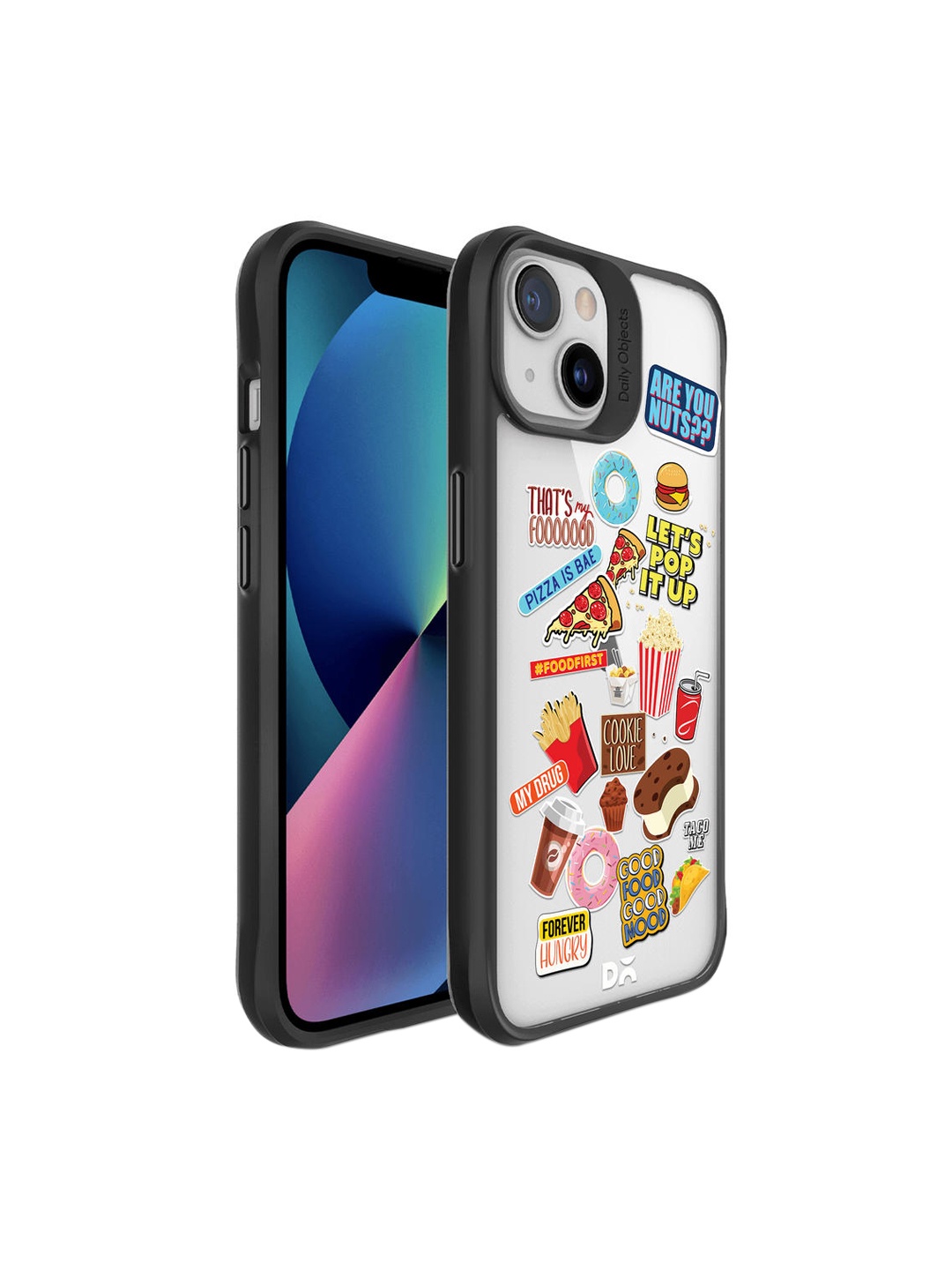 

DailyObjects Black & White Food Coma Black Hybrid iPhone 13 Back Case