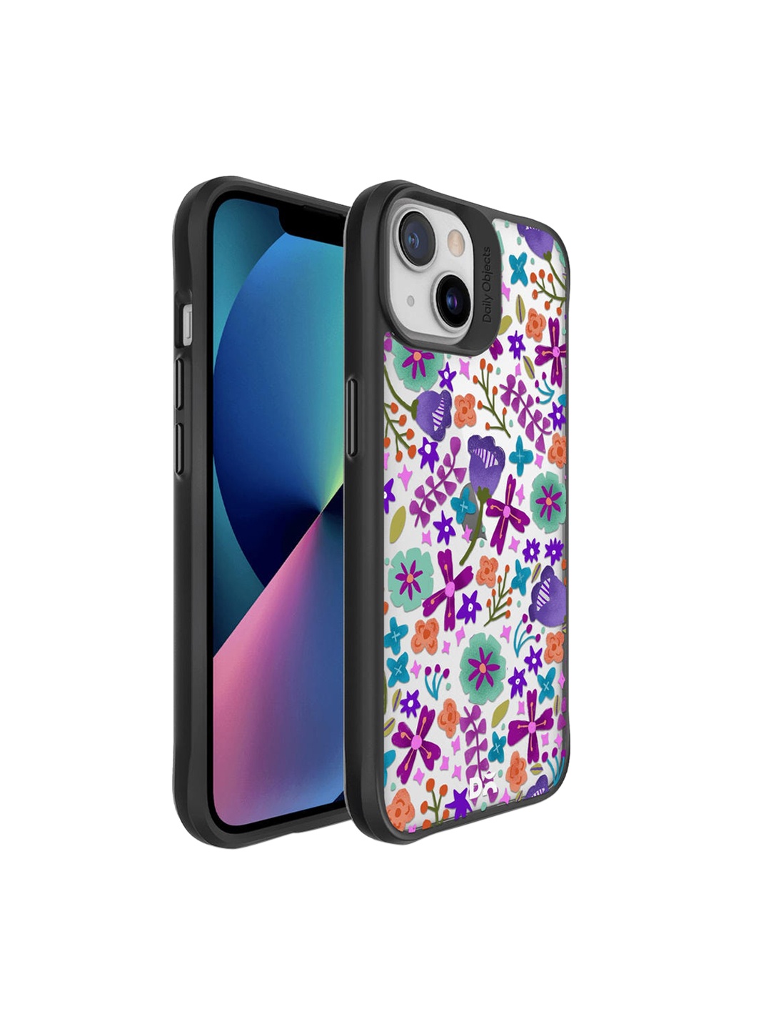 

DailyObjects Purple & Black Bellflower Printed iPhone 13 Phone Case
