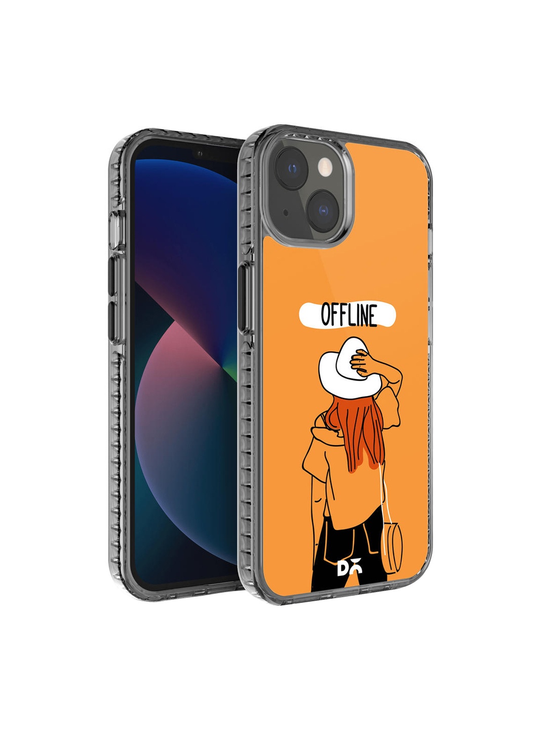 

DailyObjects Orange & White Printed iPhone 13 Back Case