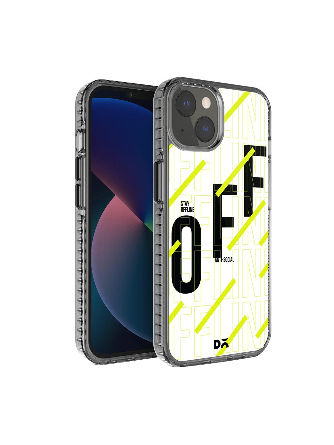 

DailyObjects White & Green Stay Offline iPhone 13 Back Case