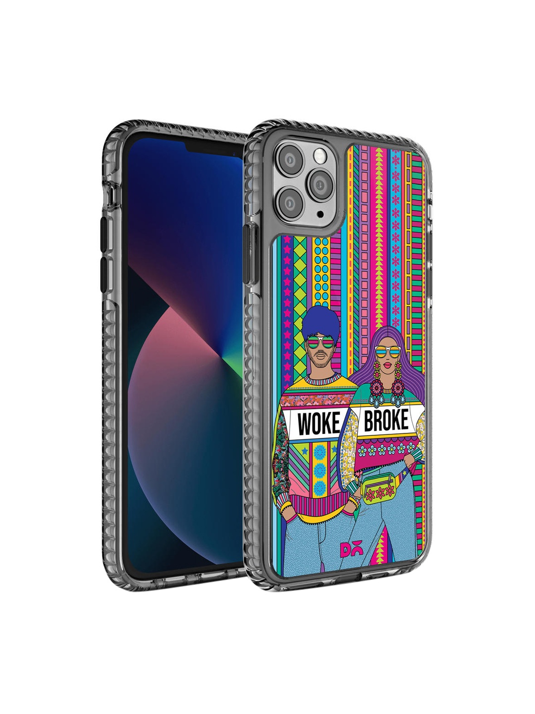 

DailyObjects Blue & Purple Printed Woke Broke Couple iPhone 11 Pro Phone Case