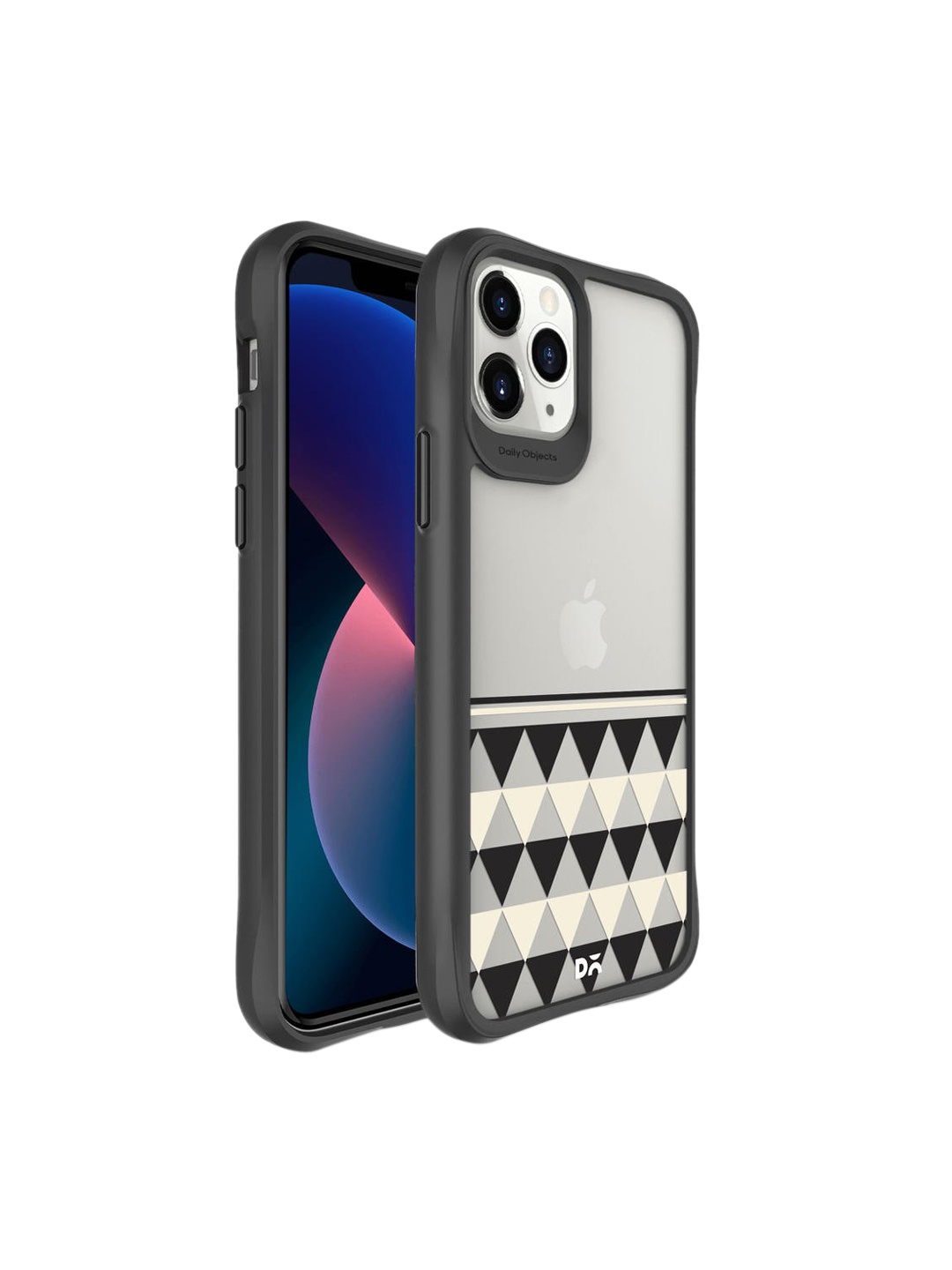 

DailyObjects Black & White Printed Triangles Duo iPhone 11 Pro Phone Case