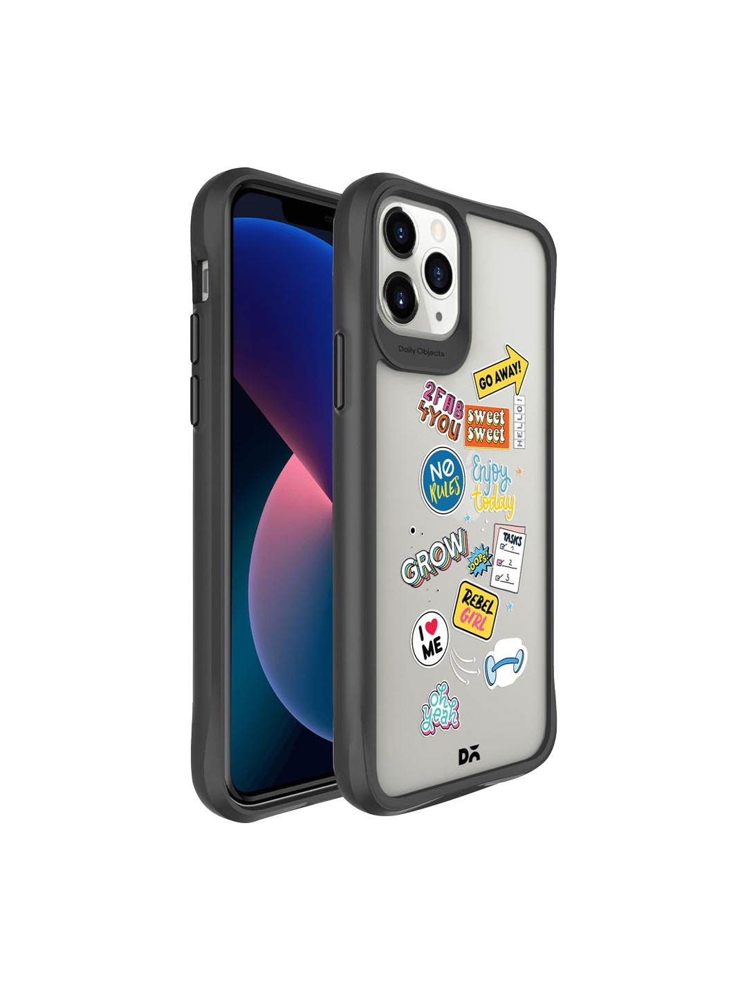 

DailyObjects Black Printed Clear iPhone 11 Pro Phone Case