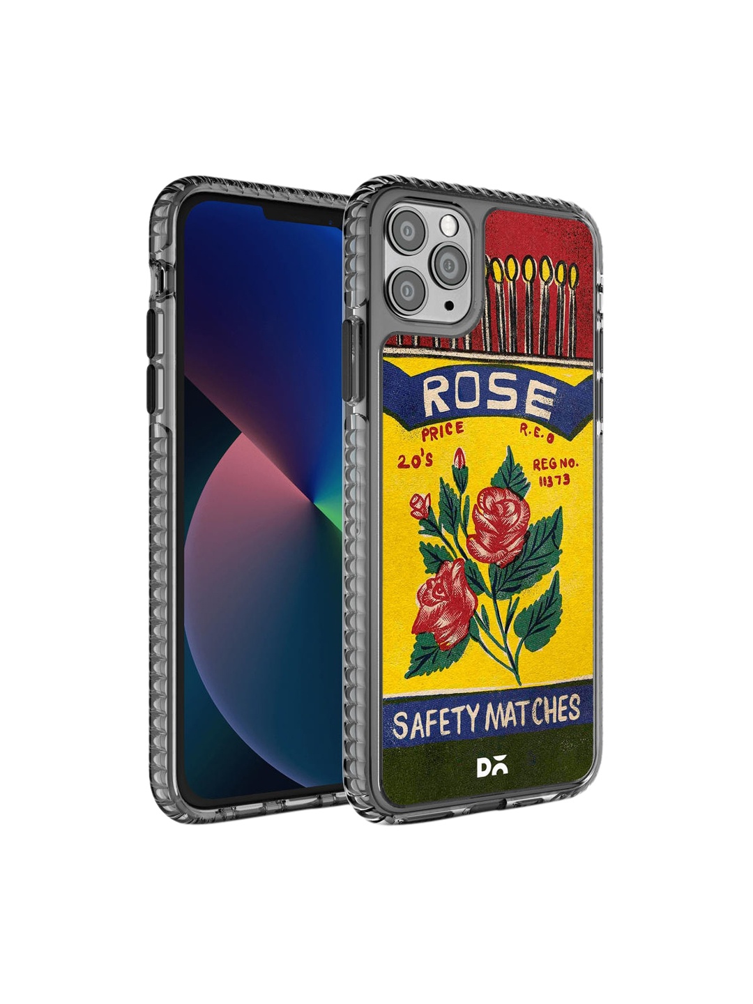

DailyObjects Yellow & Blue Printed Rose Matchbox iPhone 11 Pro Max Phone Case