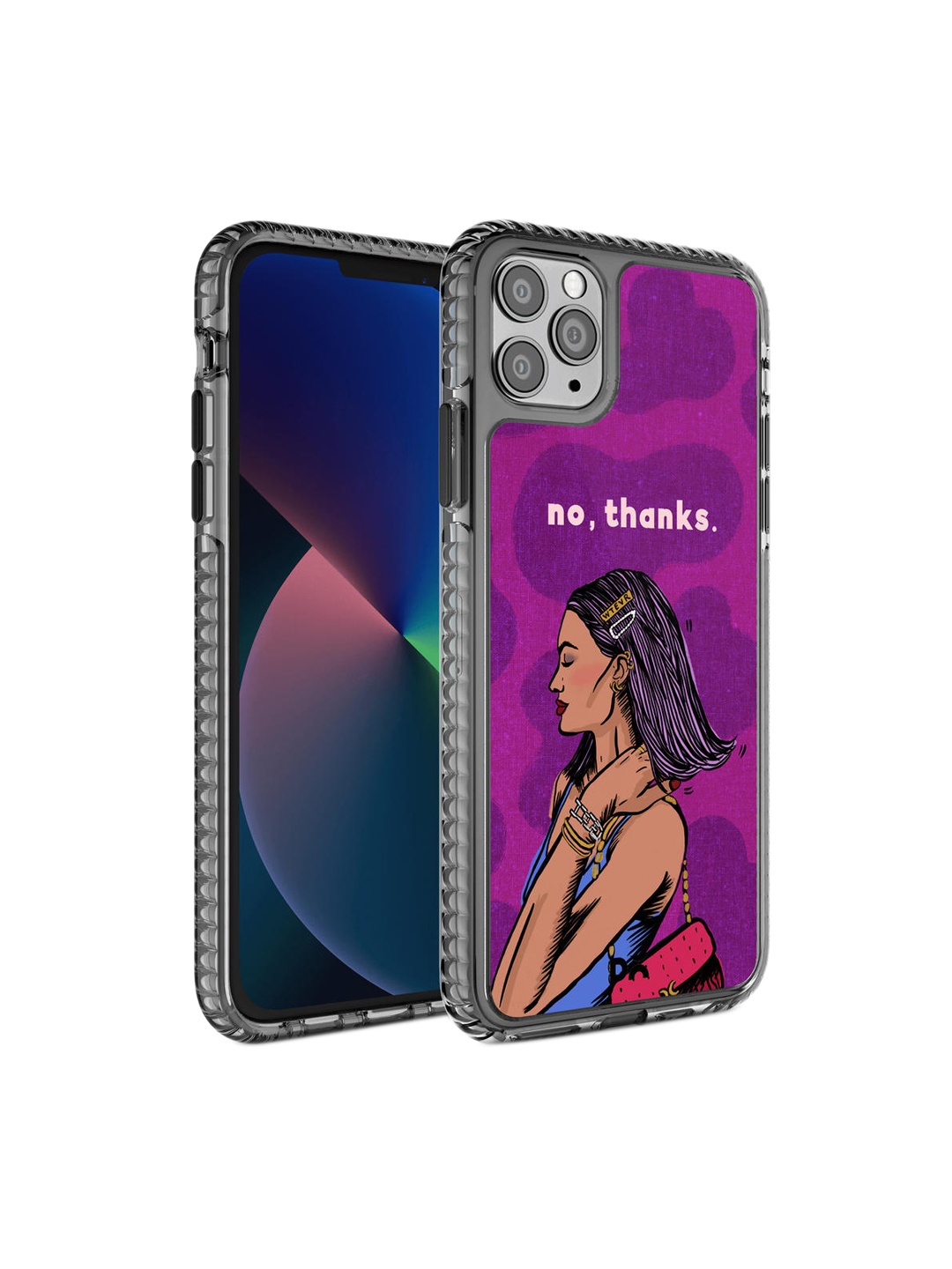 

DailyObjects Purple & Brown No thanks Printed iPhone 11 Pro Max Phone Case