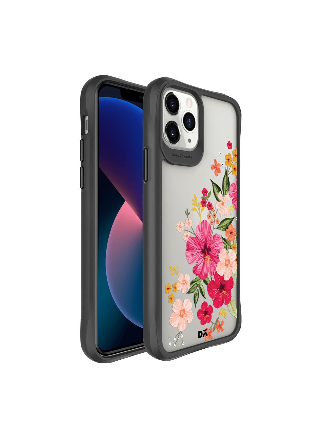 

DailyObjects Black & White Hibiscus Black Hybrid iPhone 11 Pro Max Back Case