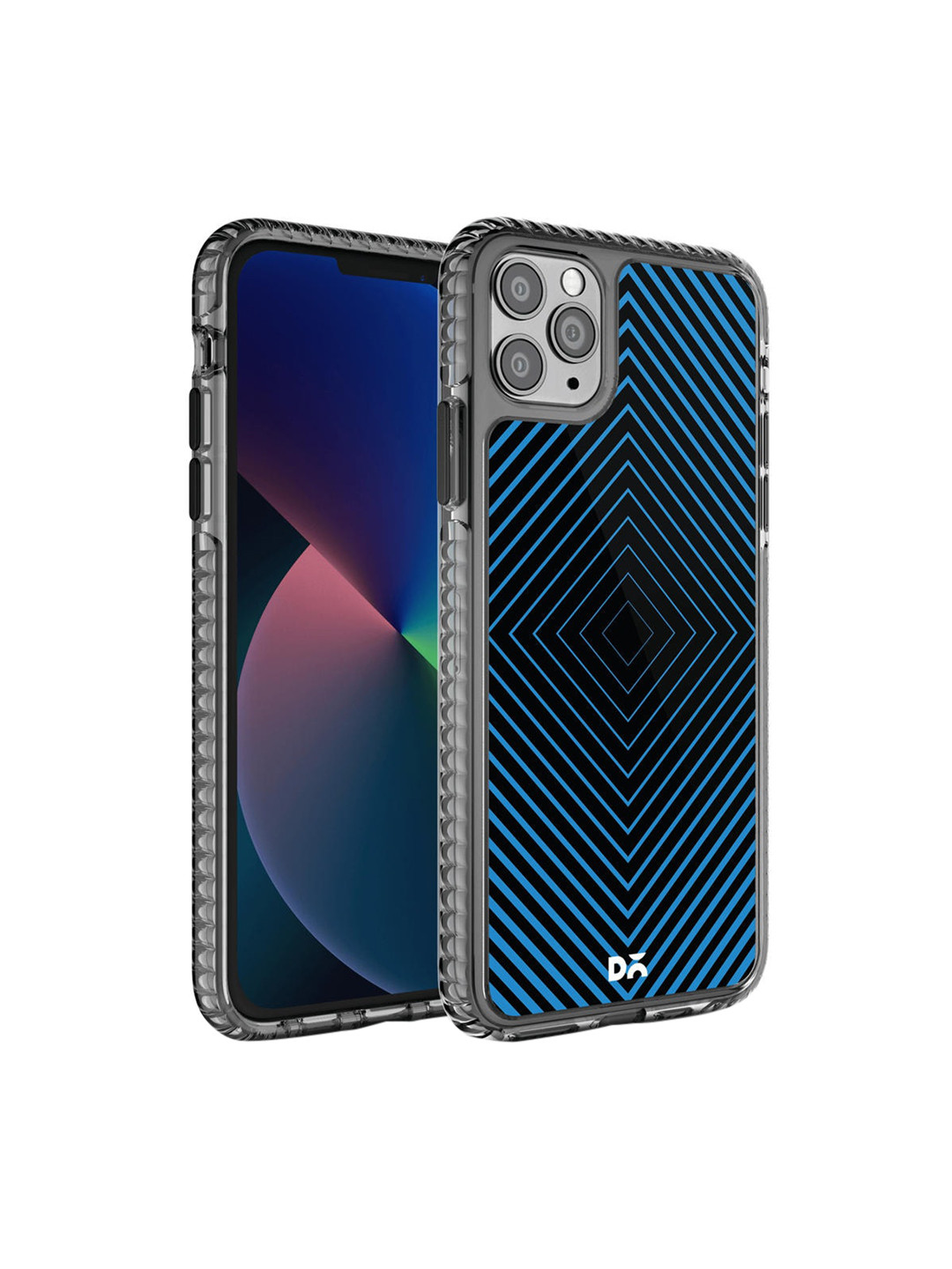 

DailyObjects Transparent & Blue Rhombus Aqua Stride 2.0 Printed iPhone 11 Pro Max Back Cover
