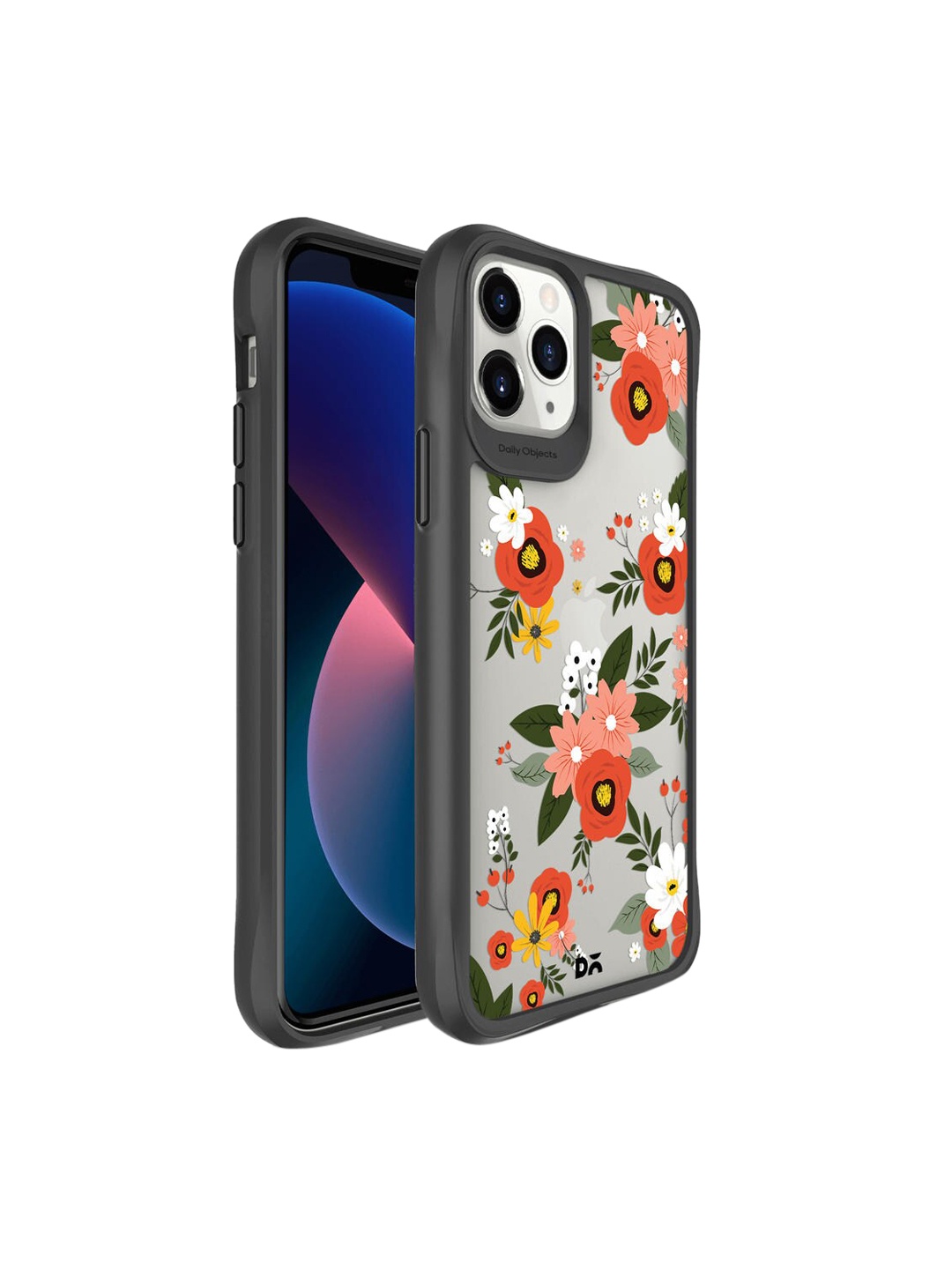 

DailyObjects Black & Red Flower Bunch Printed IPhone11 Pro Max Back Case