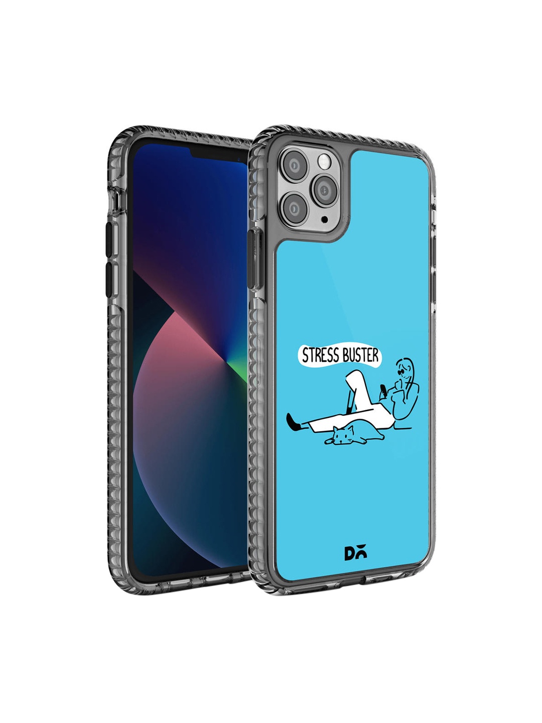 

DailyObjects Blue & White Stress Buster Printed iPhone 11 Pro Max Phone Case