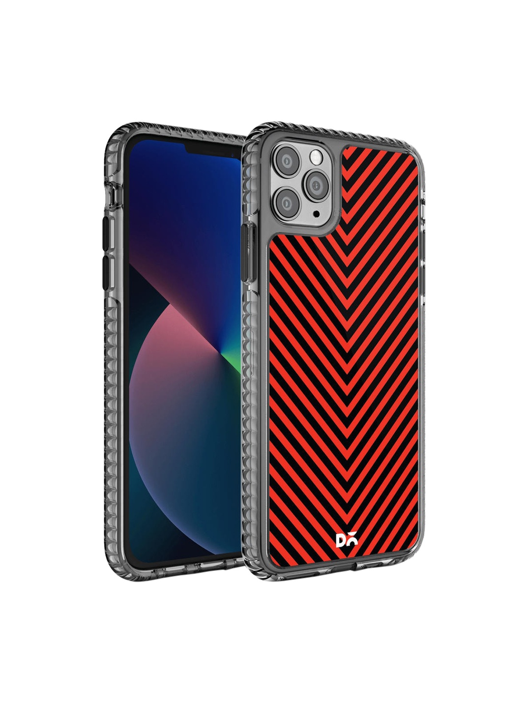 

DailyObjects Black & Red Geometric Printed iPhone11 Pro Max Back Case