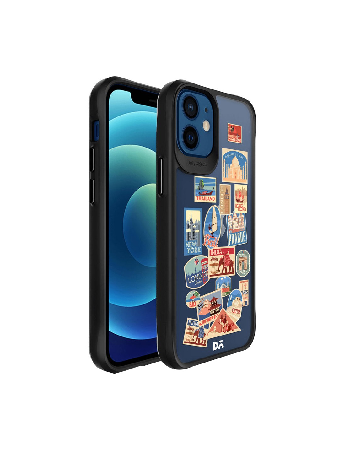 

DailyObjects Blue & Red Printed iPhone 12 Back Case