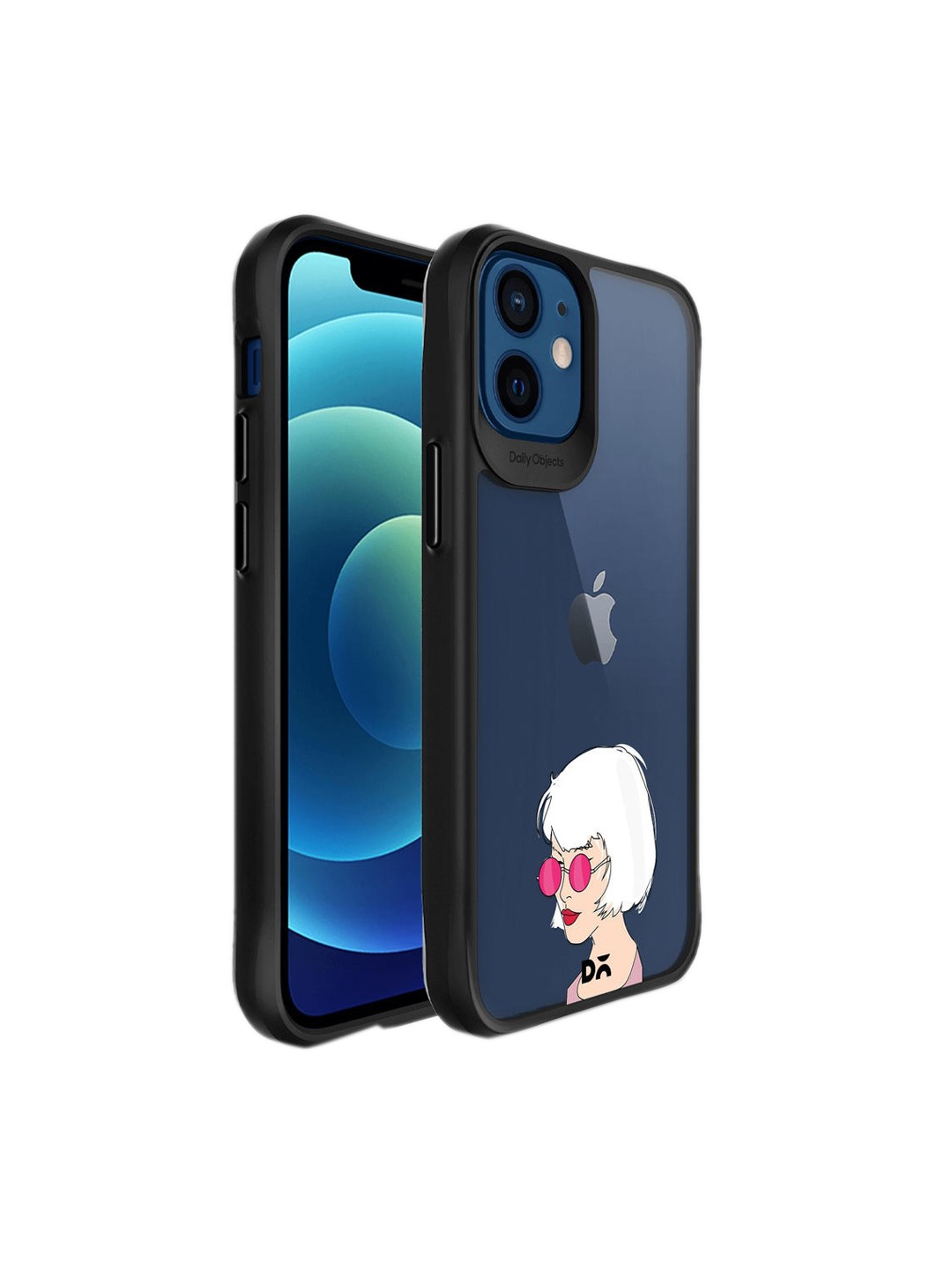 

DailyObjects Transparent & Black Hybrid Clear iPhone 12 Case Cover