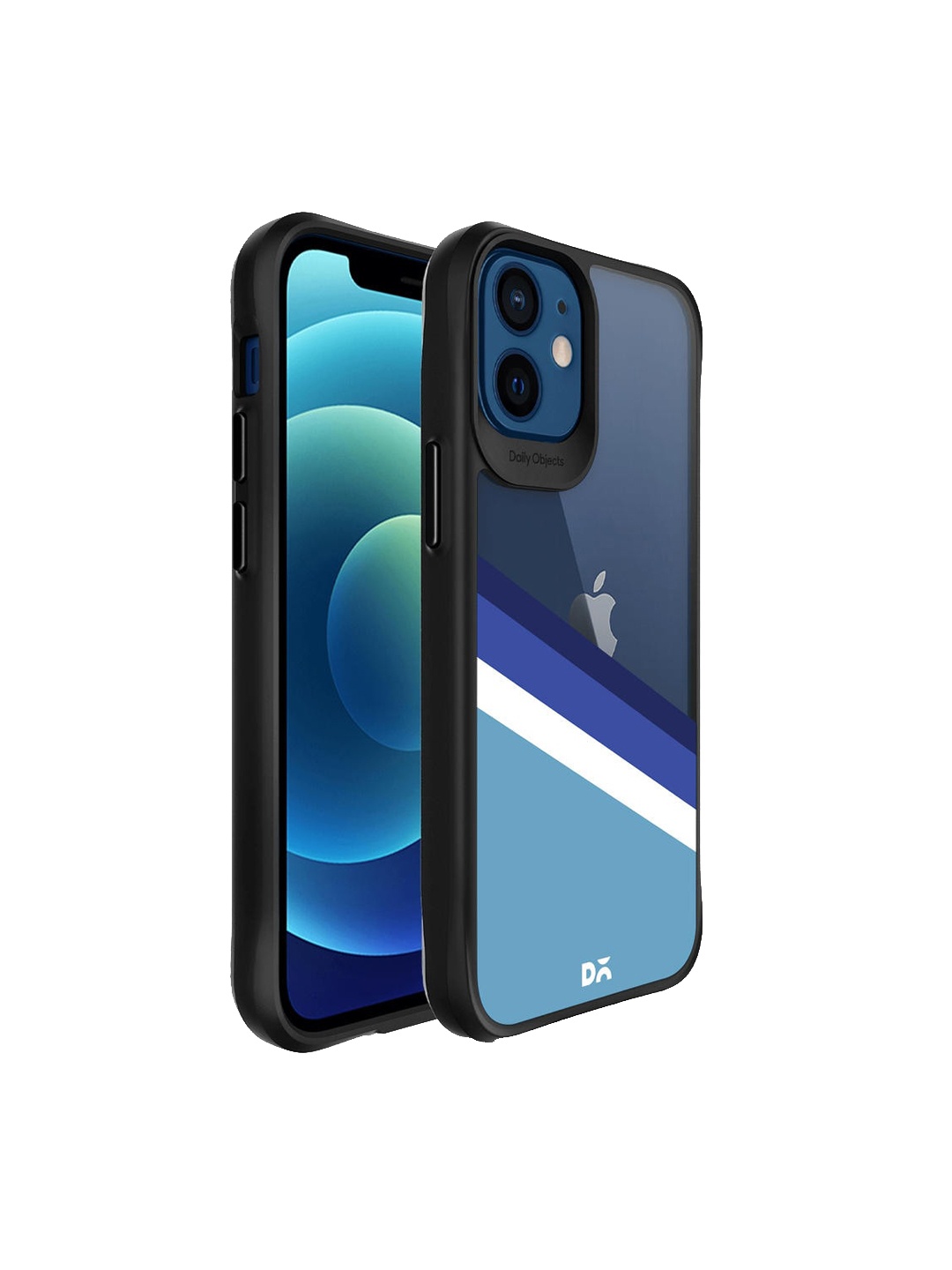 

DailyObjects Navy Blue & White Printed iPhone 12 Back Case