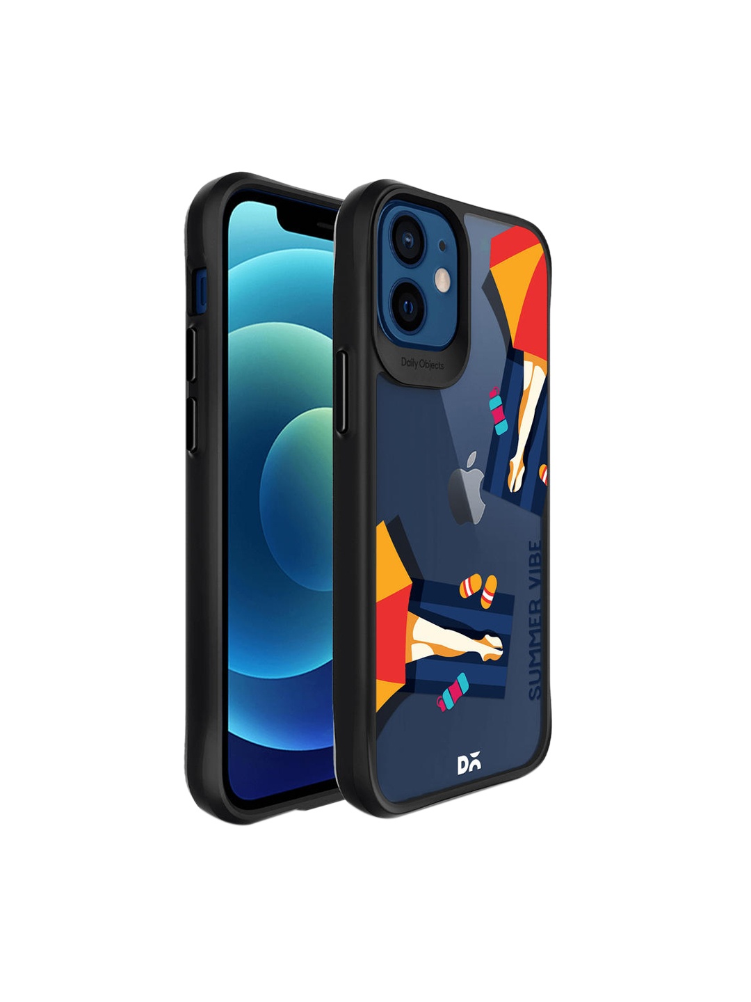 

DailyObjects Black Summery Vibe Hybrid Clear iPhone 12 Case Cover