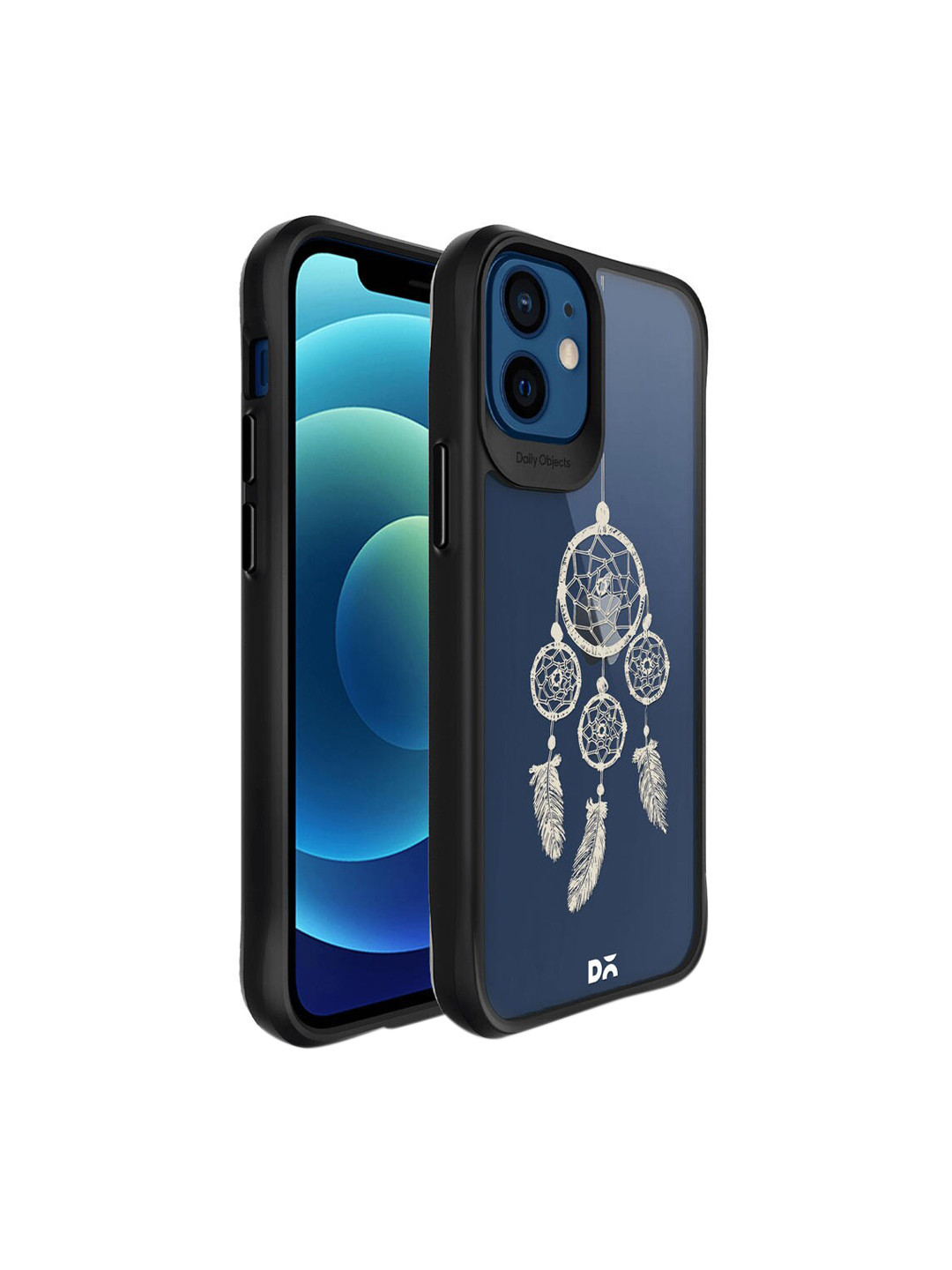 

DailyObjects Transparent & Off White Dreams Black Hybrid Clear Case Cover For iPhone 12