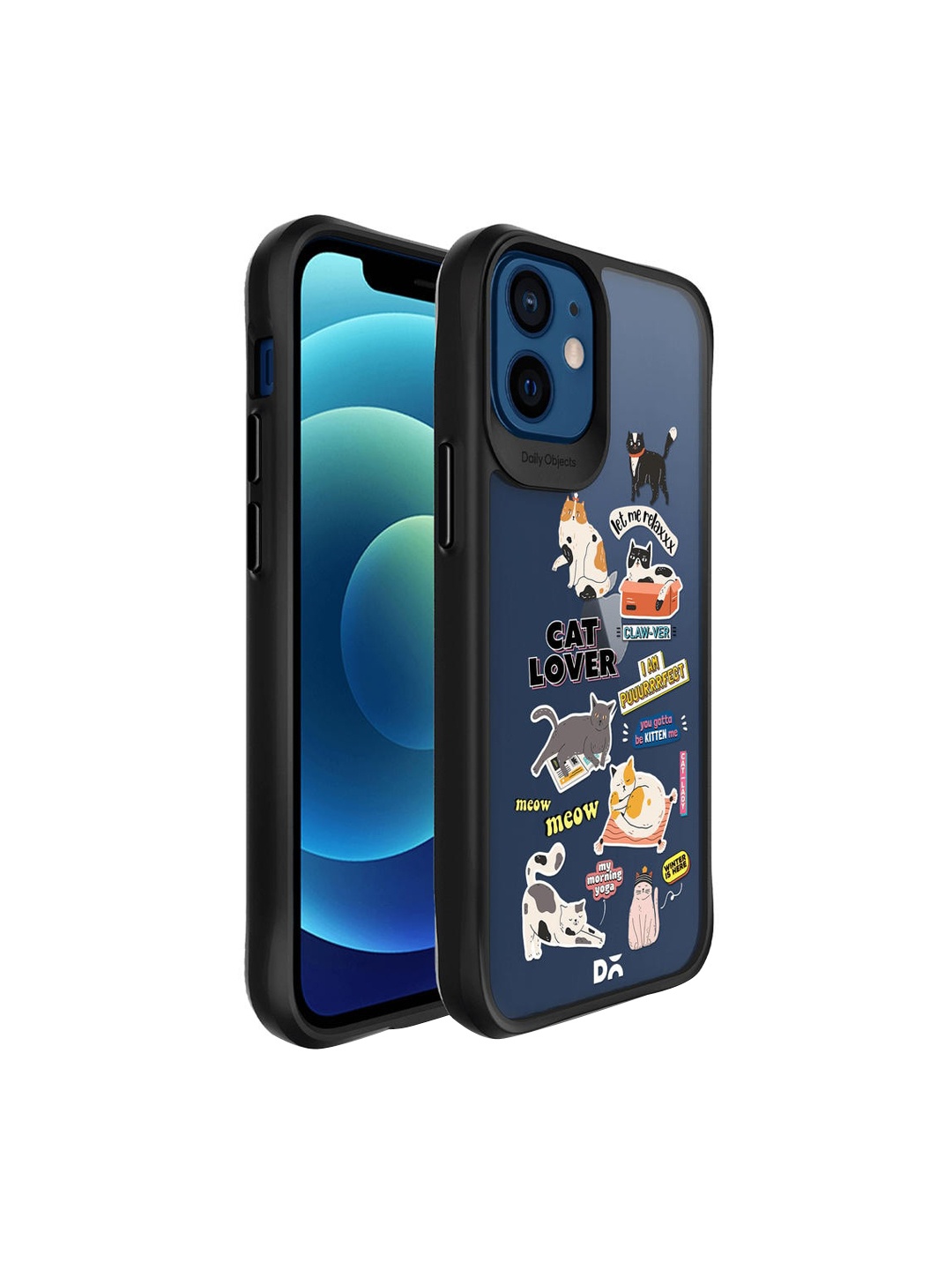 

DailyObjects Navy Blue & White Cat Mom iPhone 12 Back Case