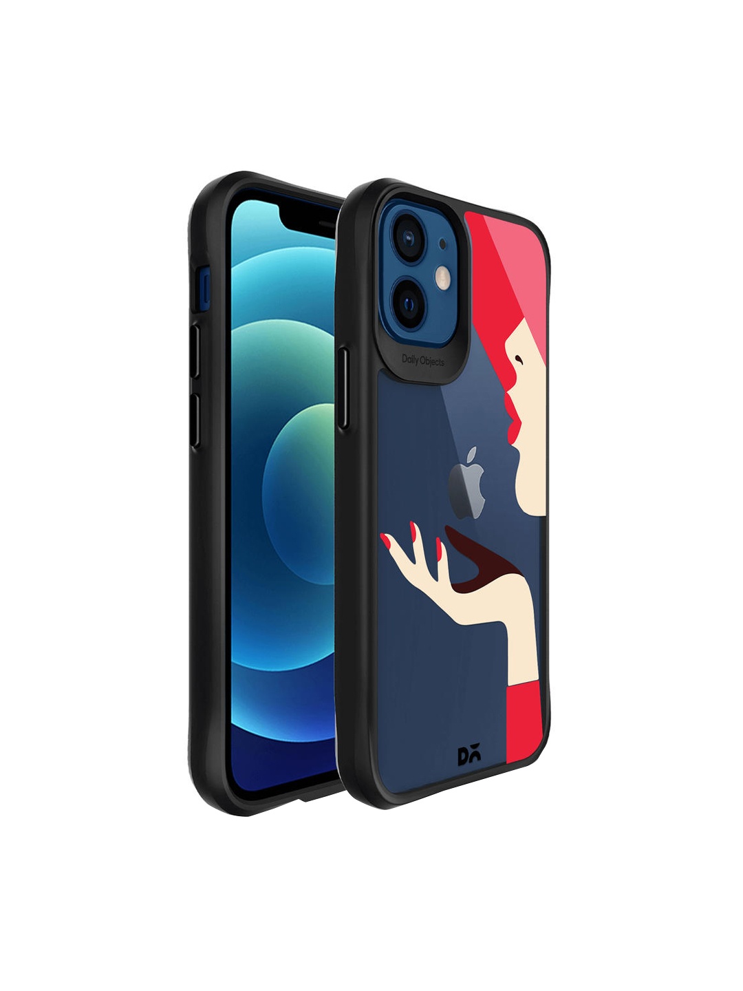 

DailyObjects Navy Blue & Red Flying Kiss iPhone 12 Back Case