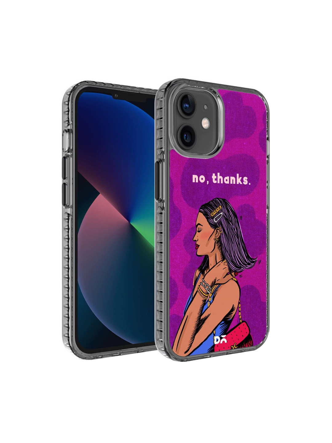 

DailyObjects Purple & Brown No thanks Printed iPhone 12 Phone Case