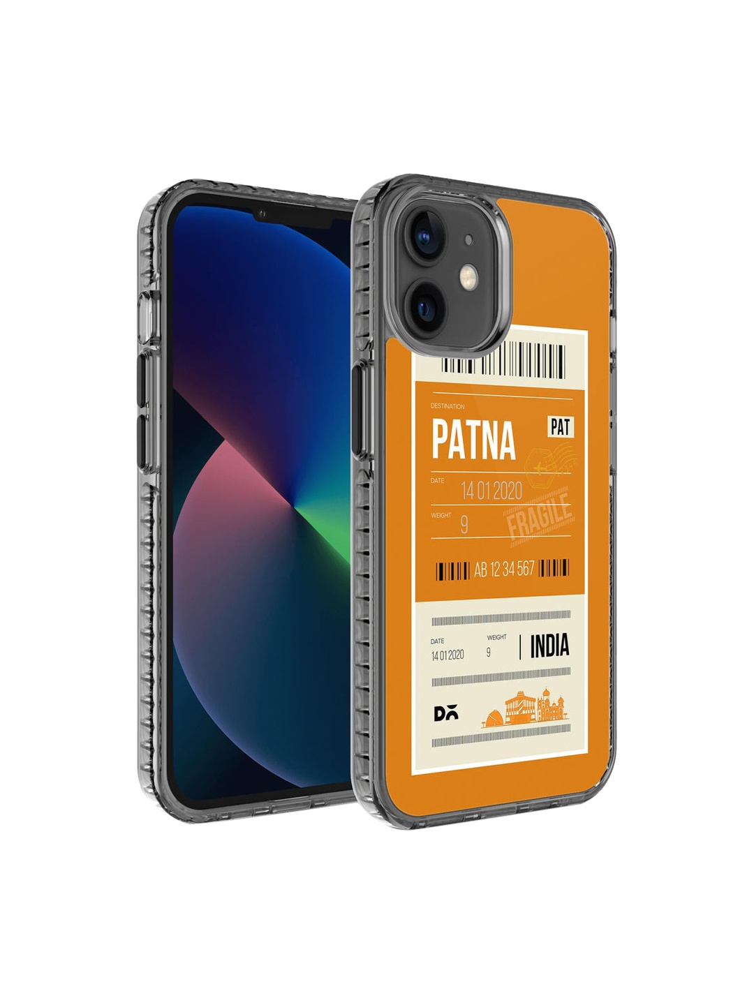 

DailyObjects Orange & White Printed iPhone 12 Back Case