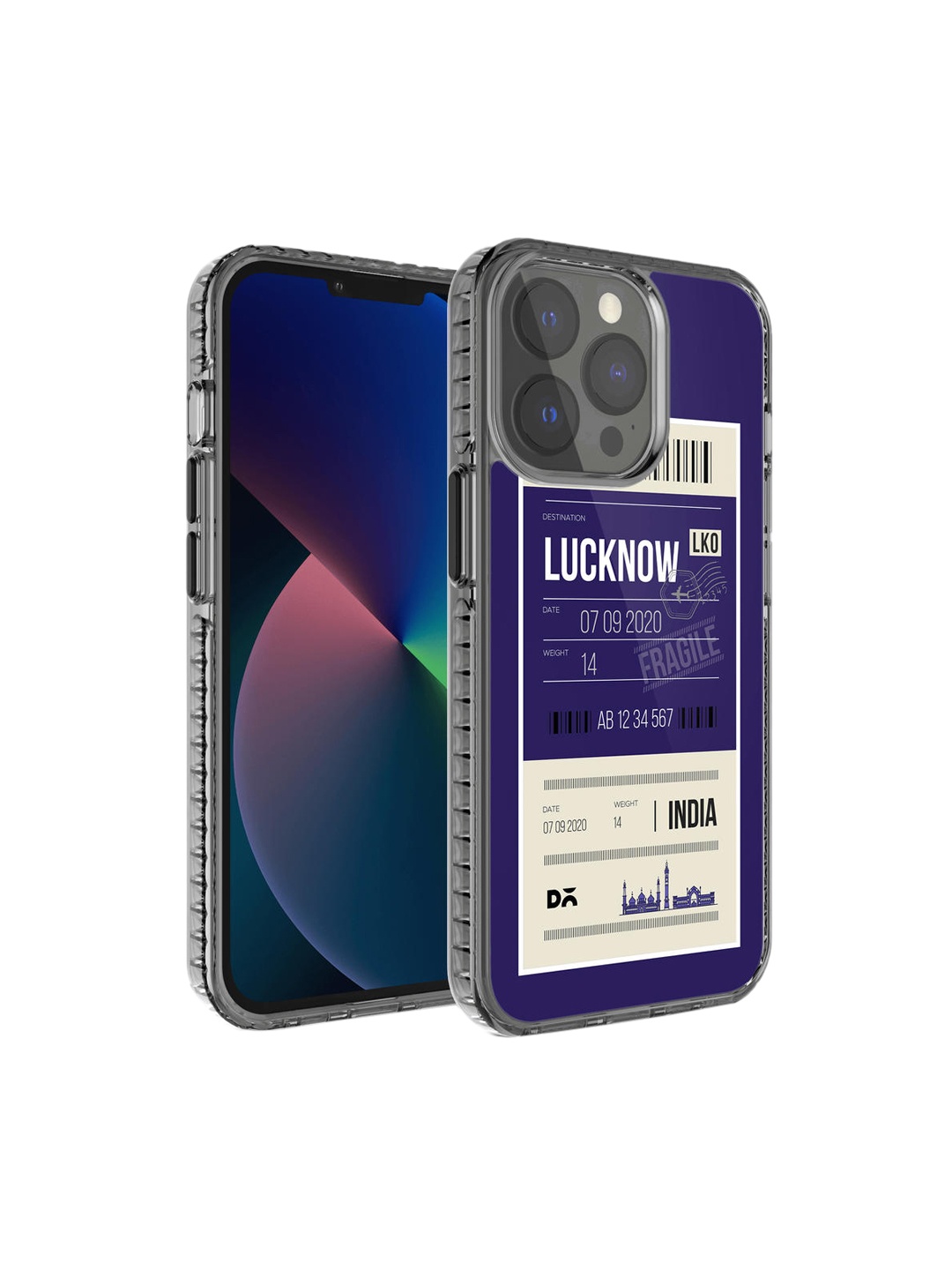 

DailyObjects Blue & White Lucknow City Tag Printed iPhone 13 Pro Back Case