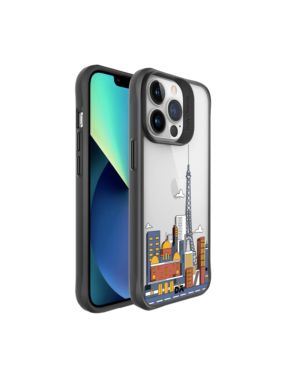 

DailyObjects Transparent Paris Skyline Black Hybrid Clear iPhone 13 Pro Back Case