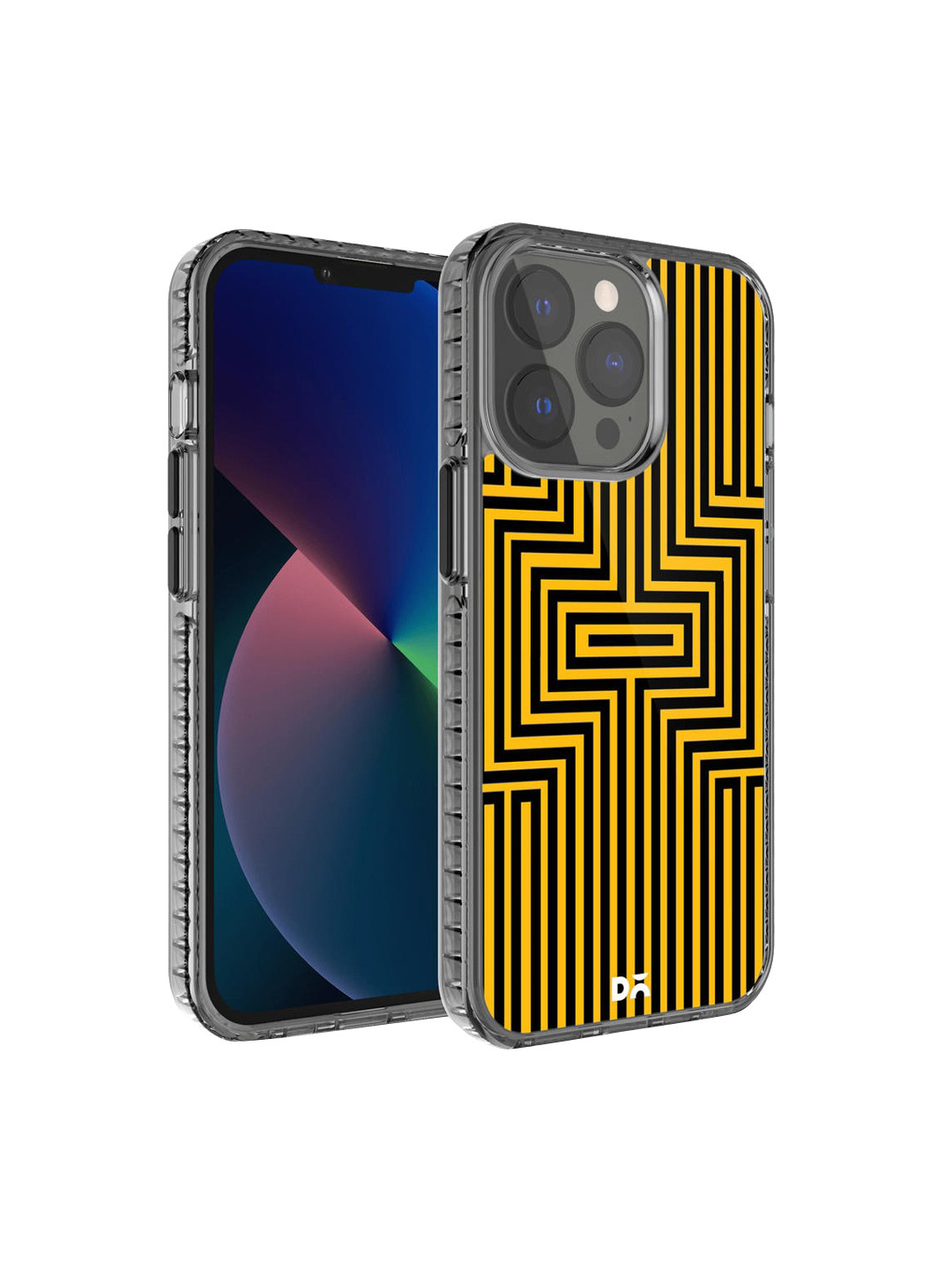

DailyObjects Black & Yelow Printed Maze Ochre iPhone 13 Pro Phone Case