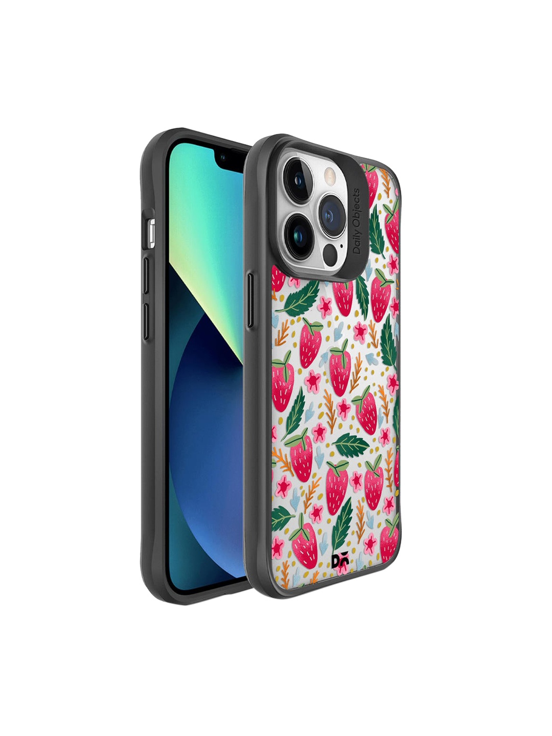 

DailyObjects White & Pink Strawberry Bloom Printed iPhone 13 Pro Back Case