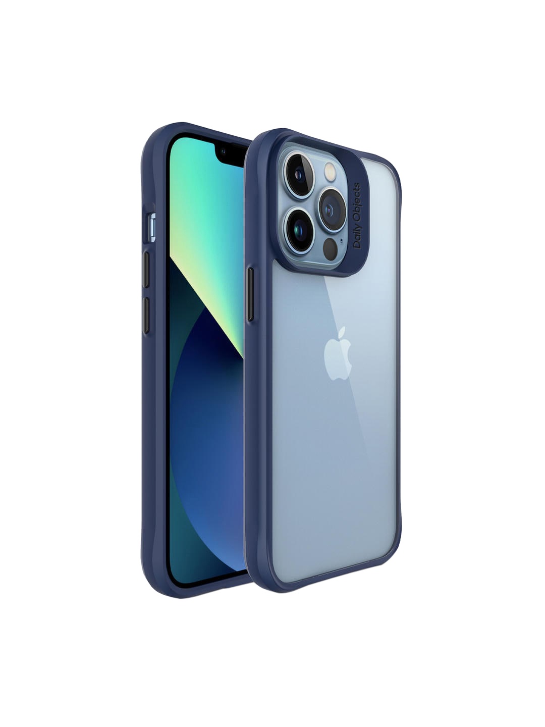 

DailyObjects Blue Hybrid Clear Case Cover for iPhone 13 Pro, Multi