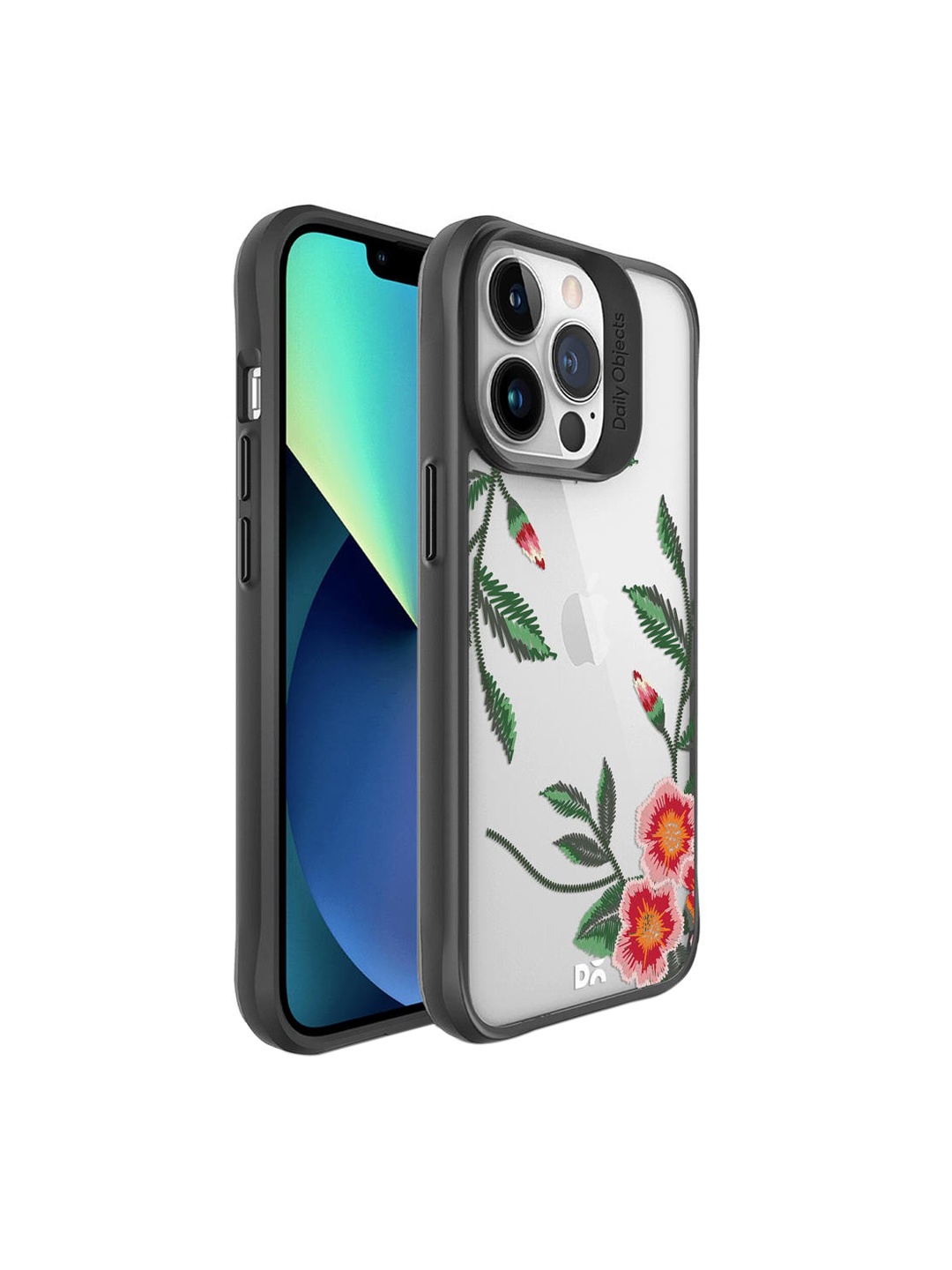 

DailyObjects White & Green Printed Flower Embroidery iPhone 13 Pro Max Phone Case