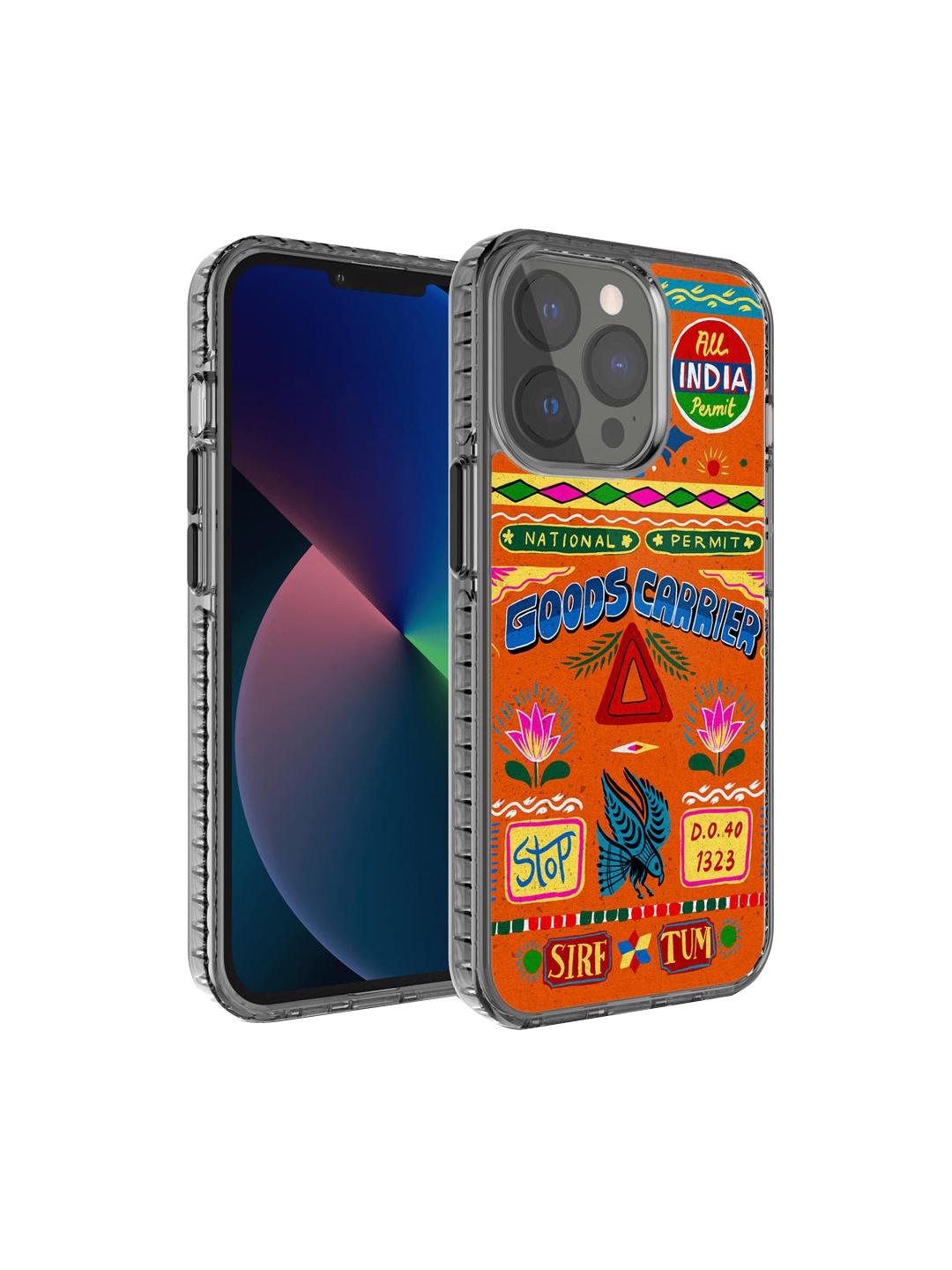 

DailyObjects Orange & Blue Sirf Tum Truckback Stride 2.0 iPhone 13 Pro Max Back Case, Multi