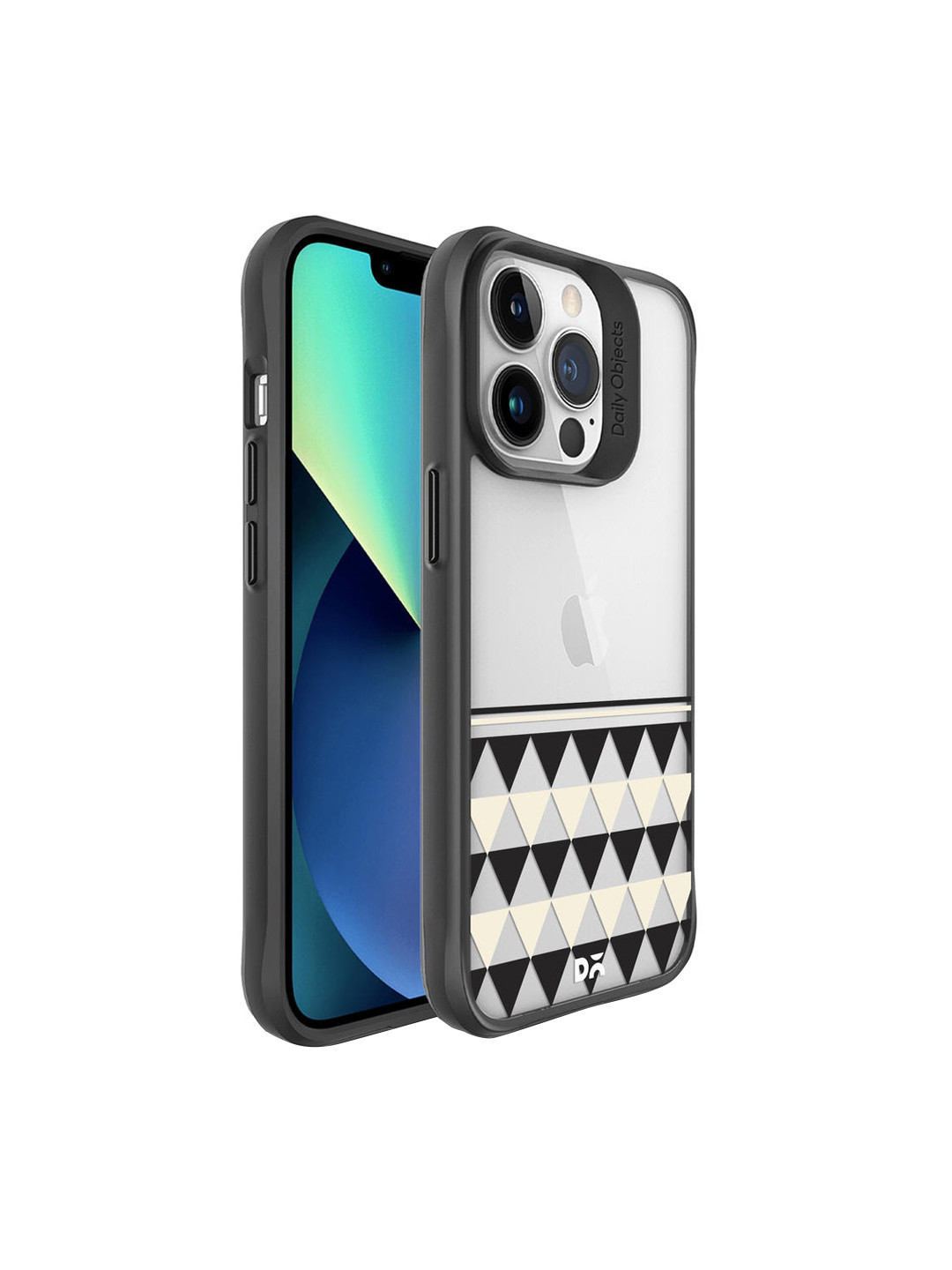 

DailyObjects White & Black Triangles Duo iPhone 13 Pro Max Back Case, Transparent