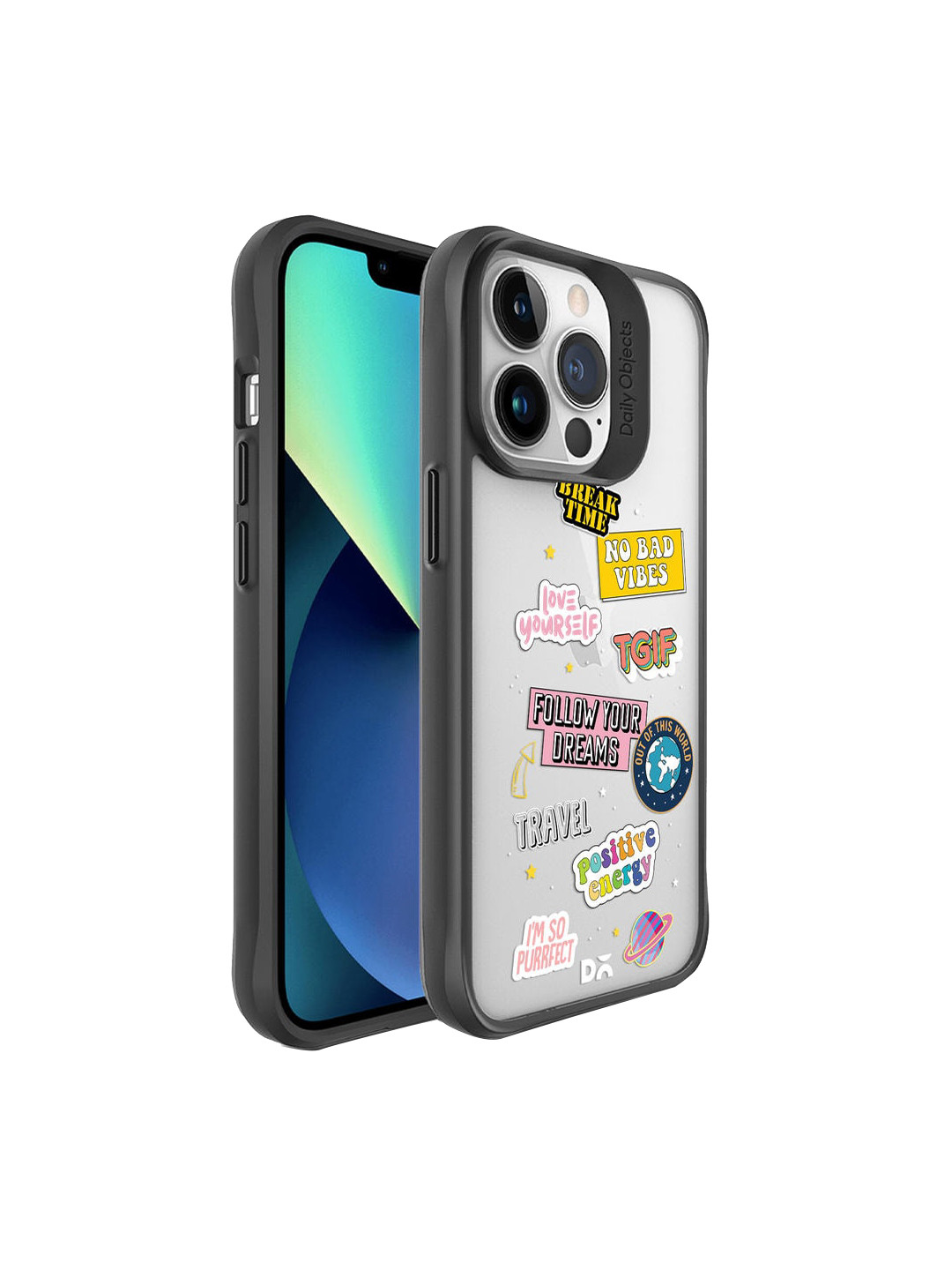 

DailyObjects Black & White Positivity Black Hybrid iPhone 13 Pro Max Back Case