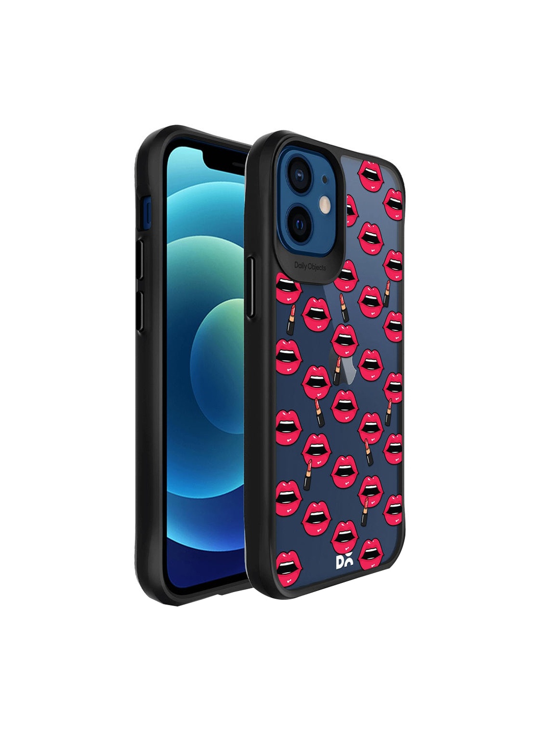 

DailyObjects Black & Blue Lipstick Icon Printed iPhone 12 Mini Back Cover