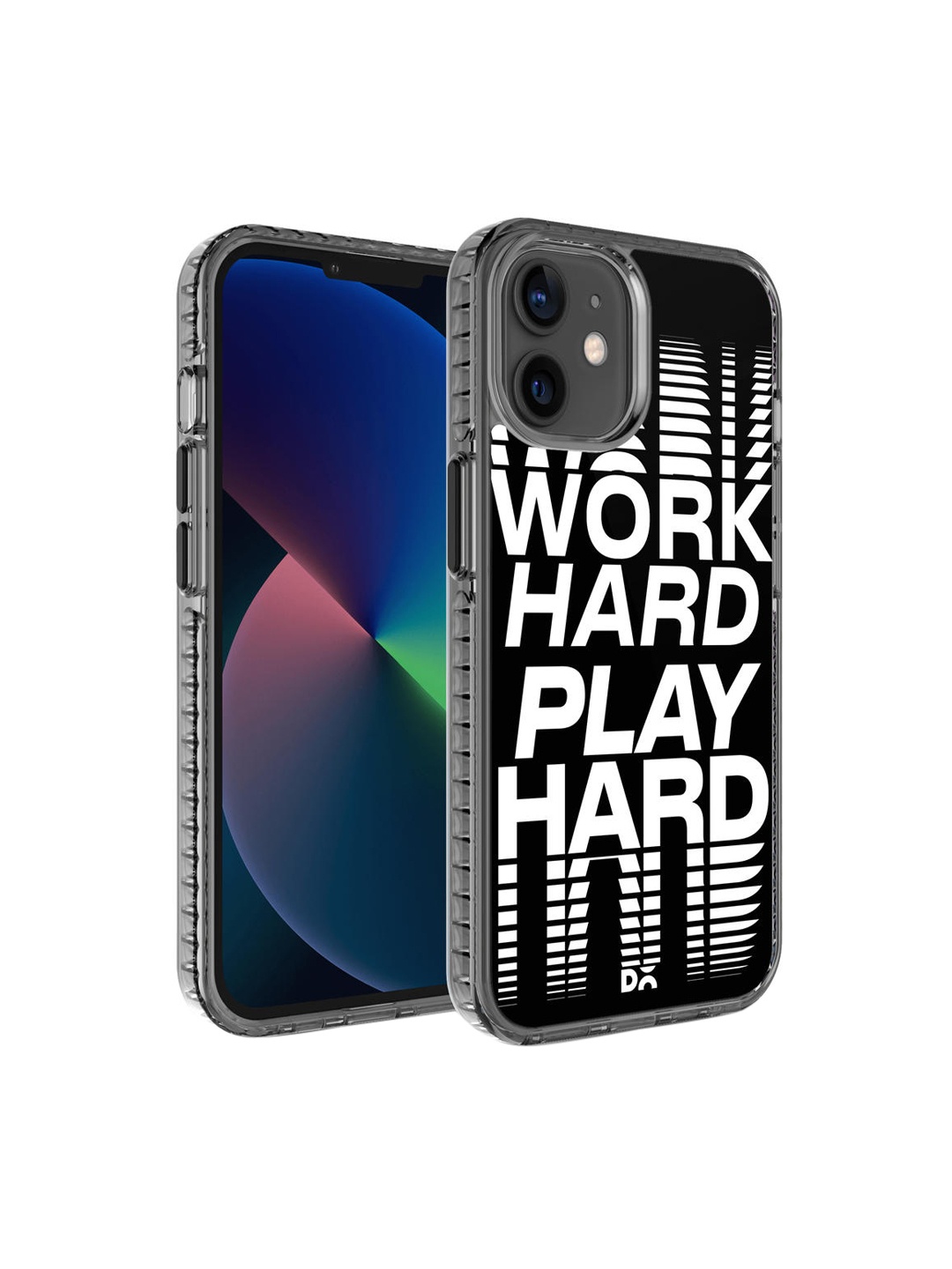 

DailyObjects Black & White Work Hard Printed iPhone 12 Mini Phone Case