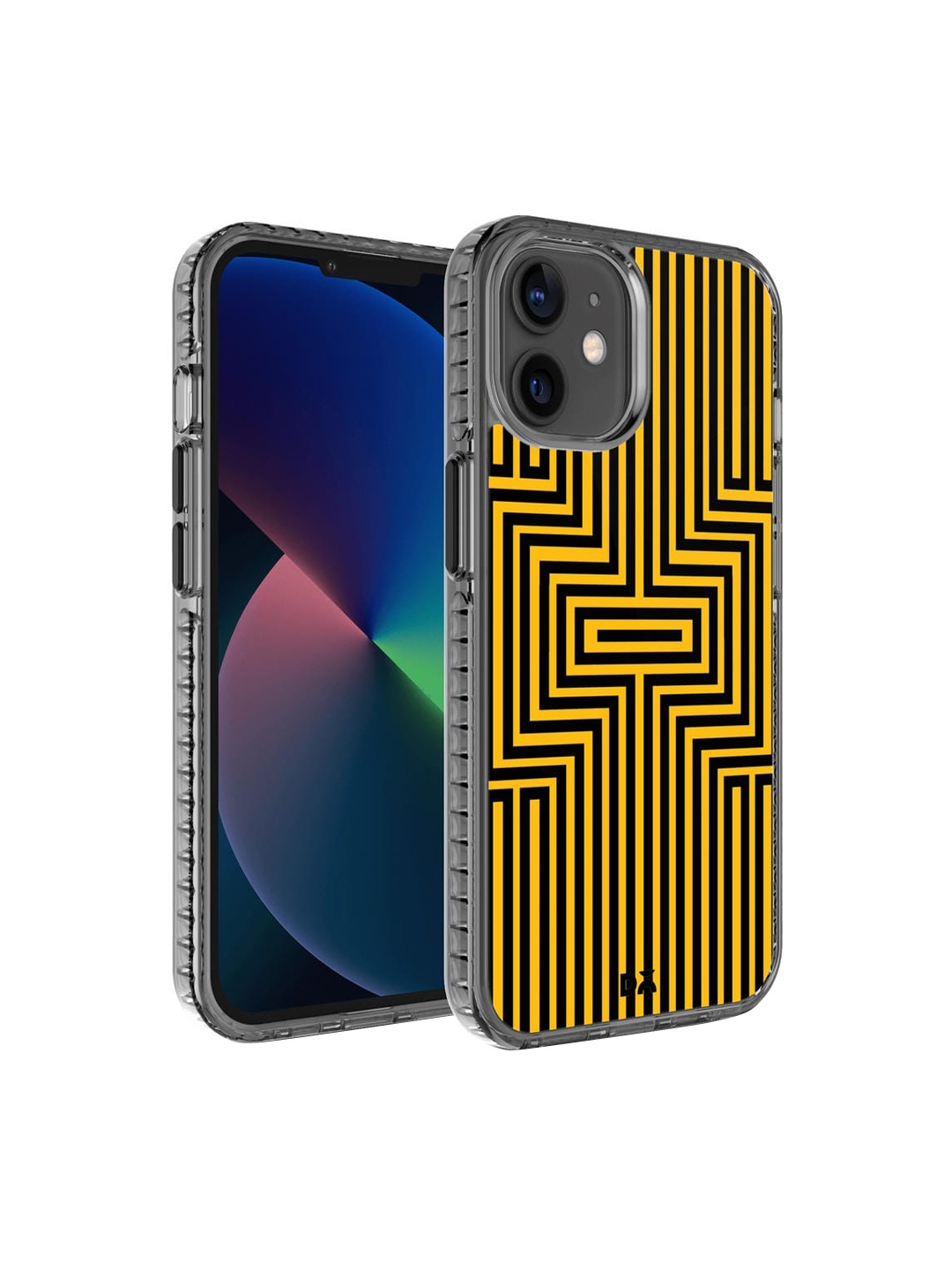 

DailyObjects Yellow & Black Maze Ochre Printed iPhone 12 Mini Phone Case