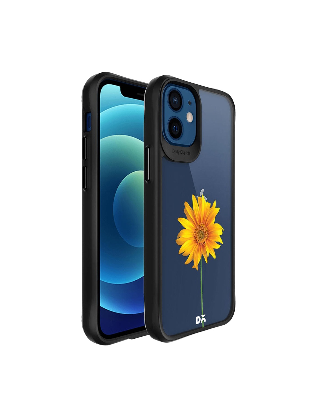 

DailyObjects Transparent & Yellow Sunflower Printed iPhone 12 Mini Back Case
