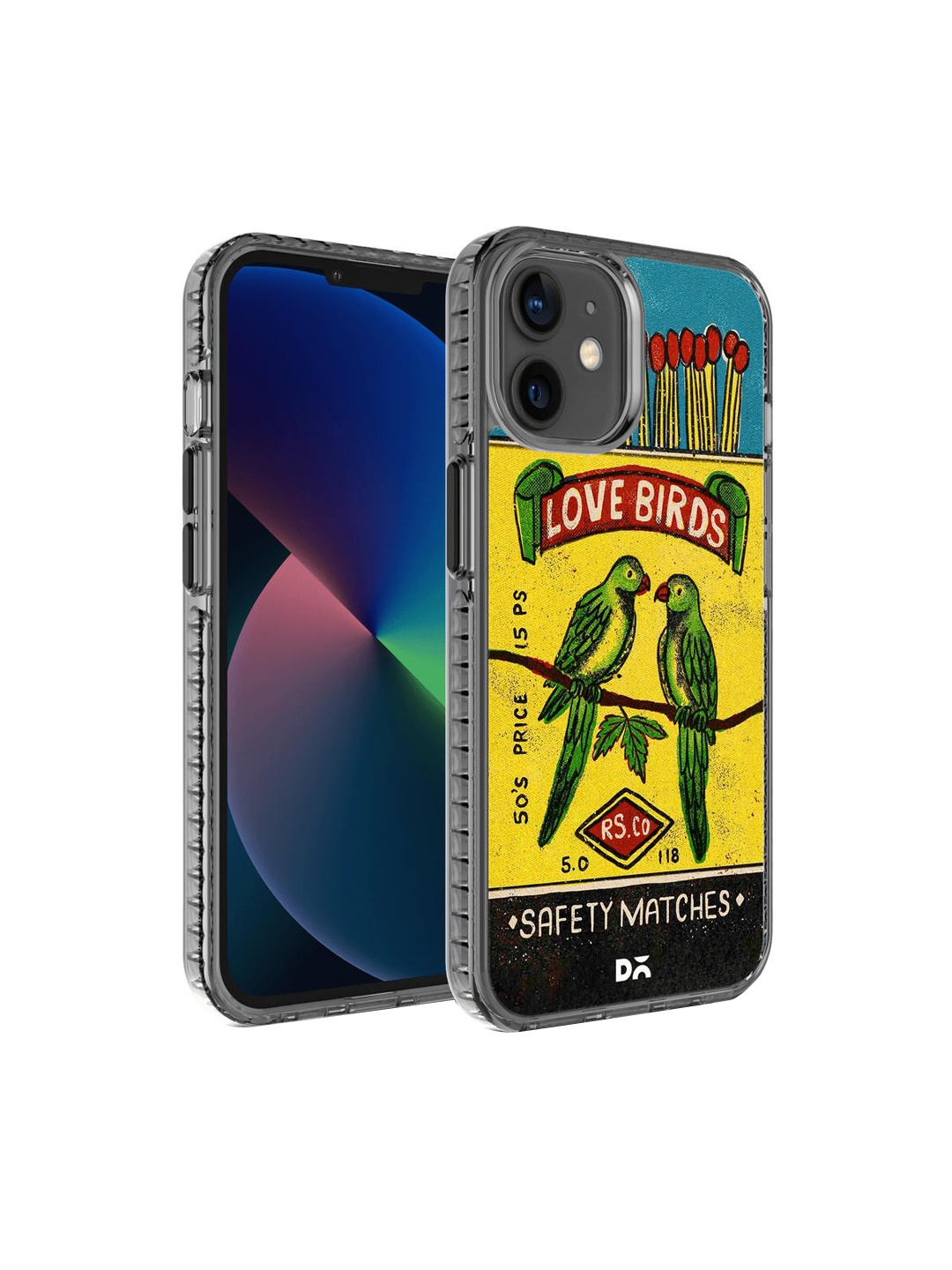 

DailyObjects Yellow & Green Love Birds Matchbox Printed iPhone 12 Mini Phone Case