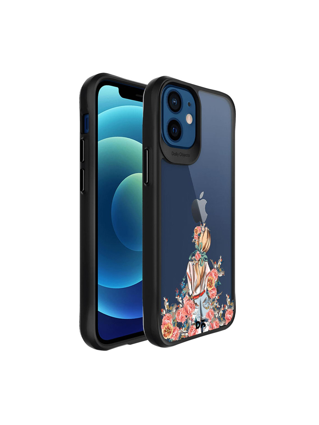

DailyObjects Blue & Pink China Rose Printed iPhone 12 Mini Phone Case