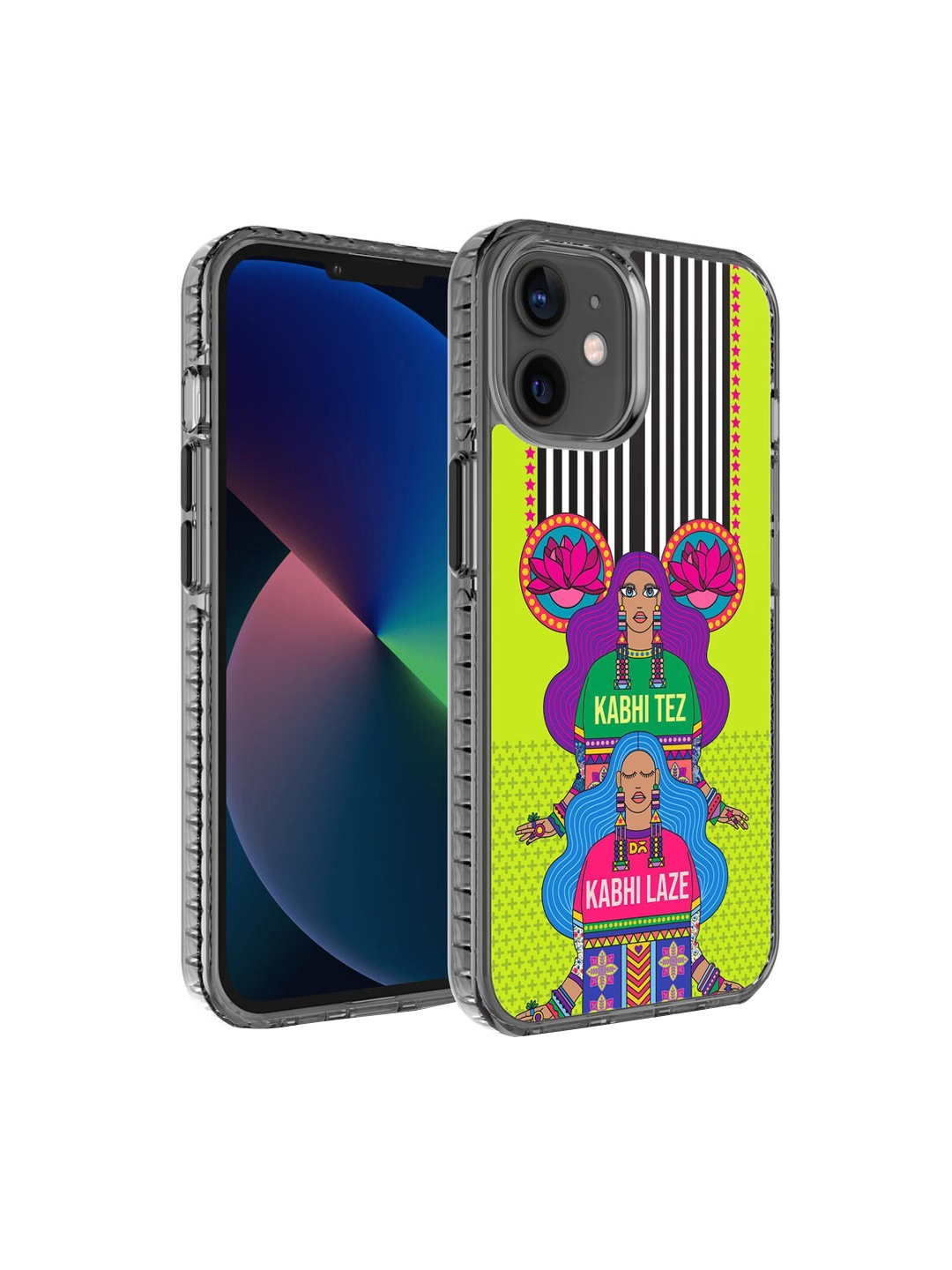 

DailyObjects Green & Blue Tezy Lazy Printed iPhone 12 Mini Phone Case