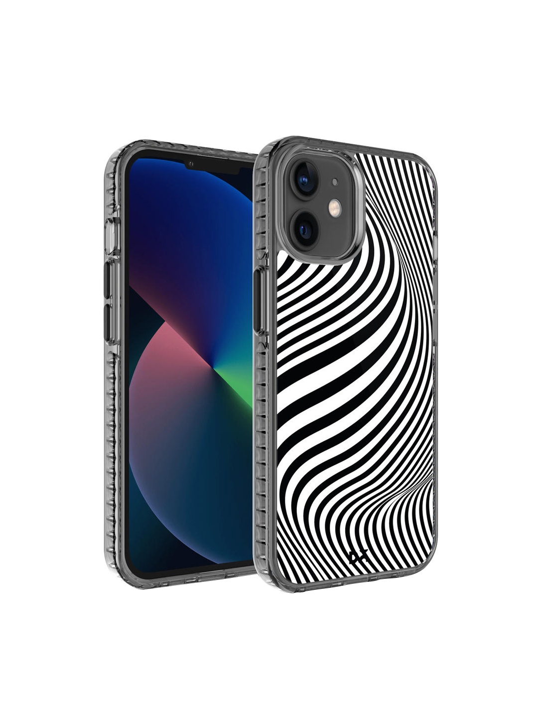 

DailyObjects Black & White Zebra Waves Stride 2.0 Case Cover For iPhone 12 Mini