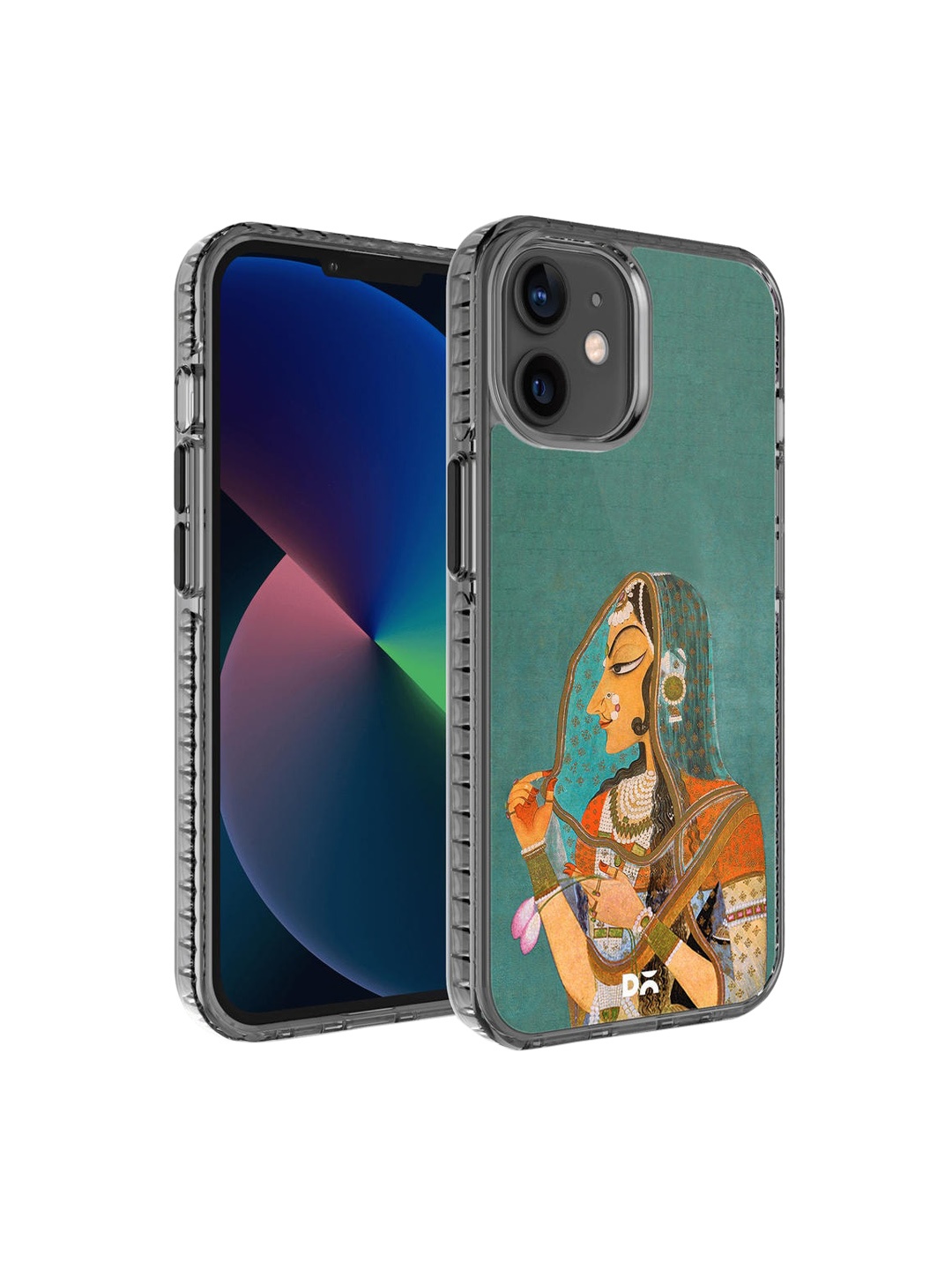 

DailyObjects Green & Orange-Colored Vieled Woman Printed iPhone 12 Mini Phone Case
