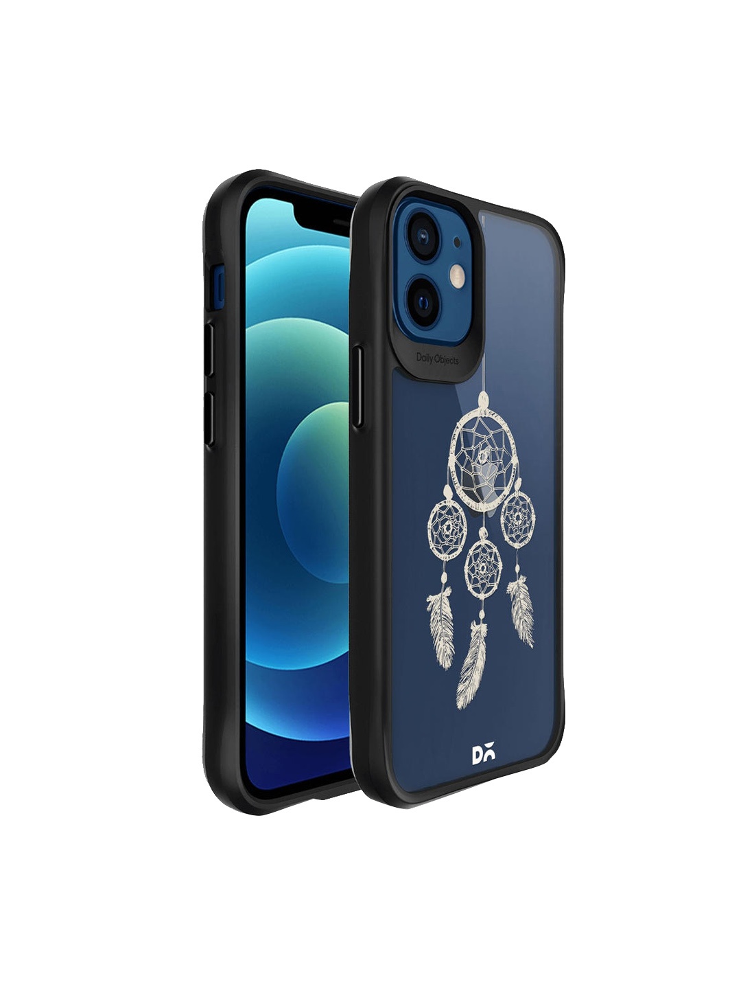 

DailyObjects Navy-Blue & Off-White Dreams Printed Hybrid Clear iPhone 12 Mini Phone Case