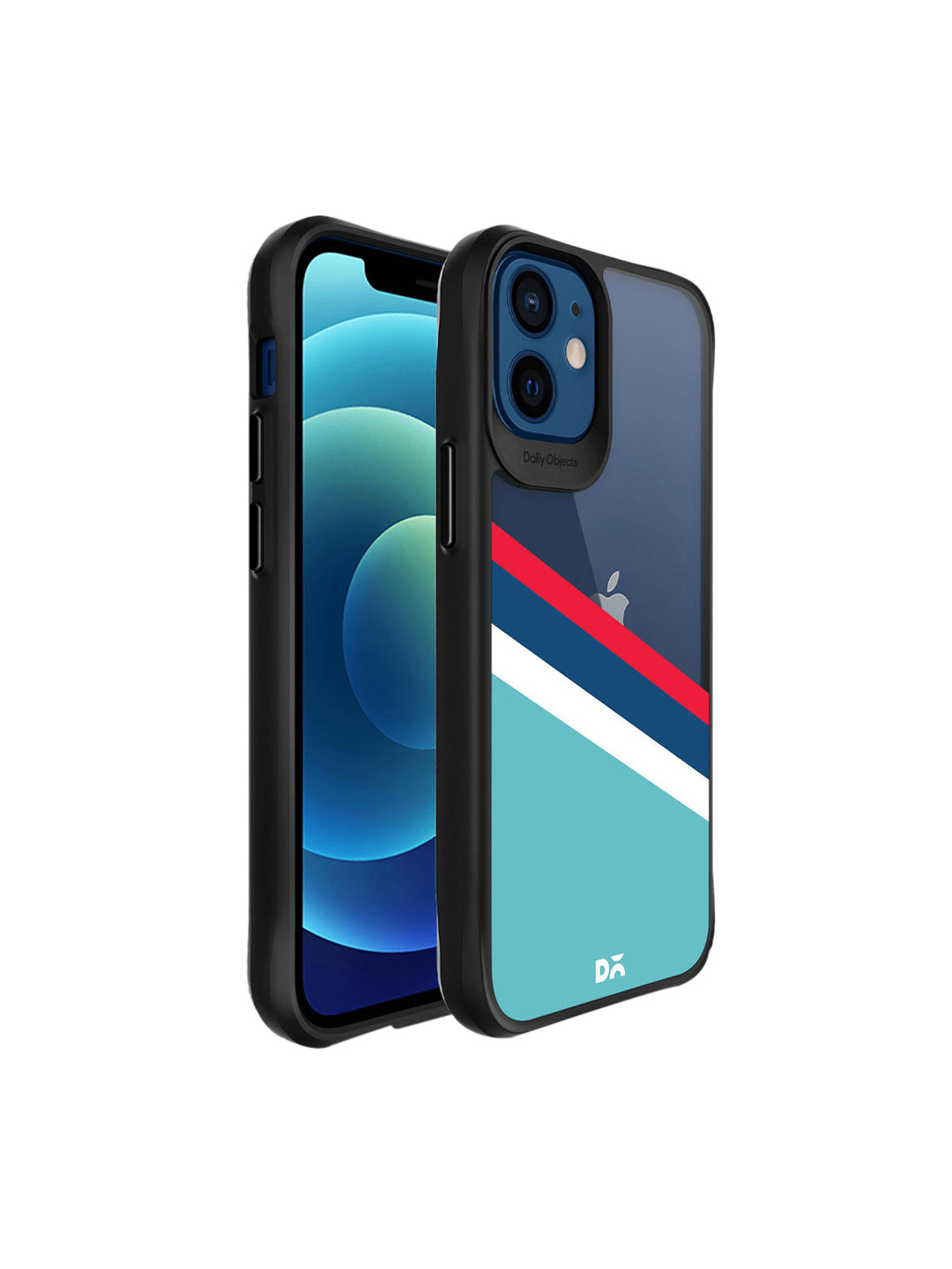 

DailyObjects Black and Navy Blue Printed iPhone12 Mini Back Case